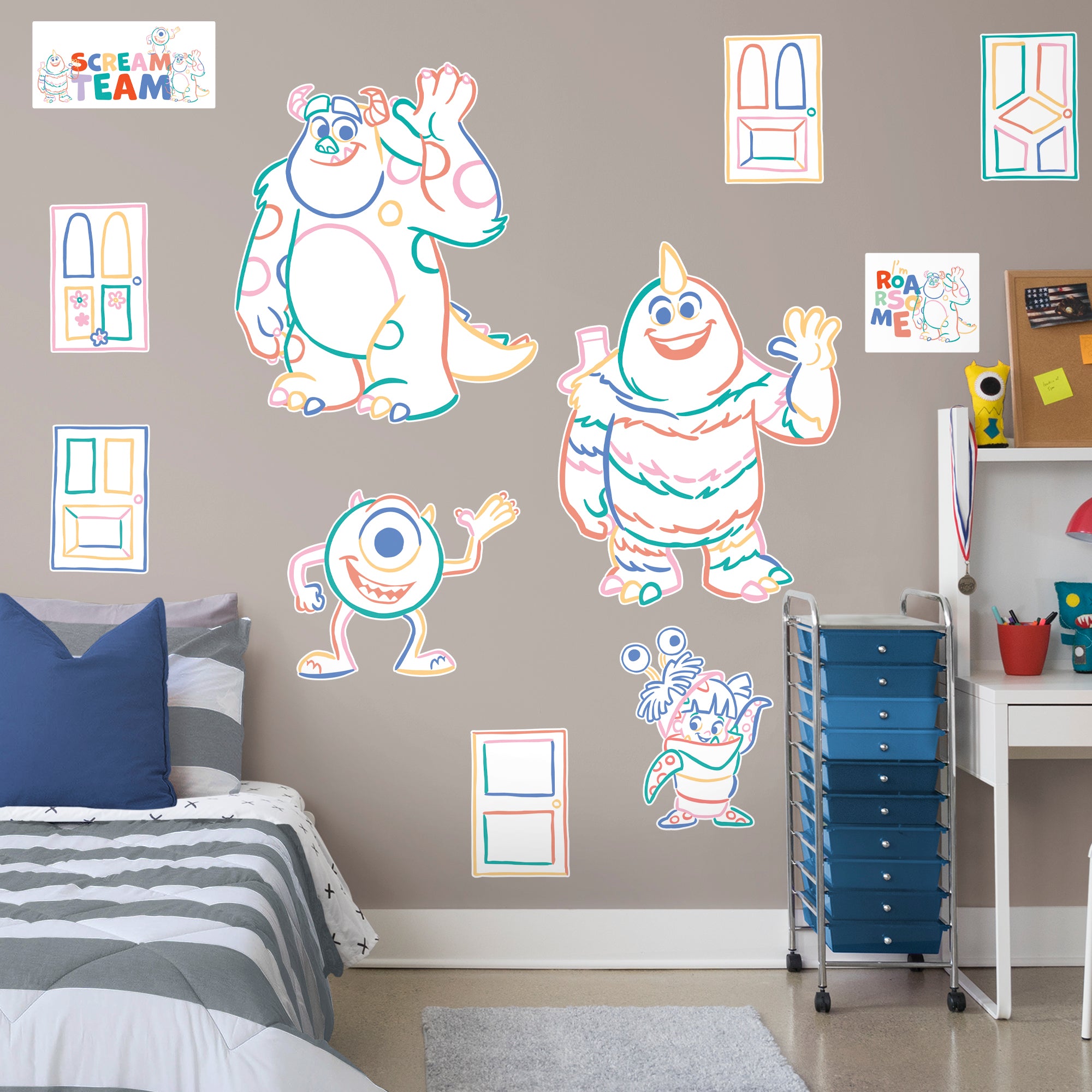 Monsters Inc Color Crazy RealBig Collection - Officially Licensed Disney Removable Wall Decal by Fathead | Vinyl