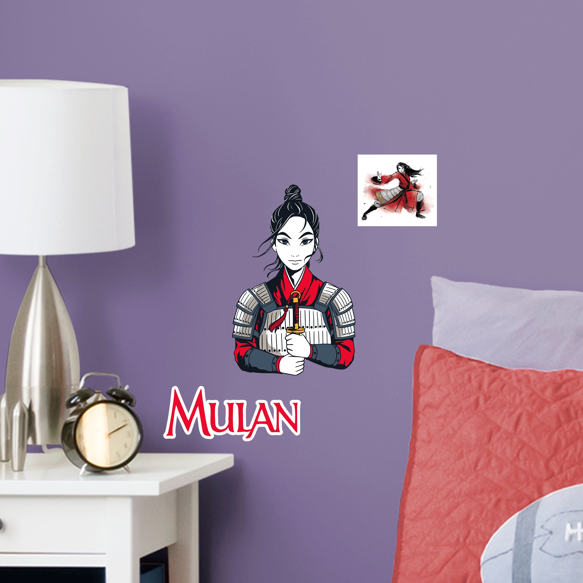 Mulan (Warrior) - Illustrated-Officially Licensed Disney Removable Wall Decal Large by Fathead | Vinyl