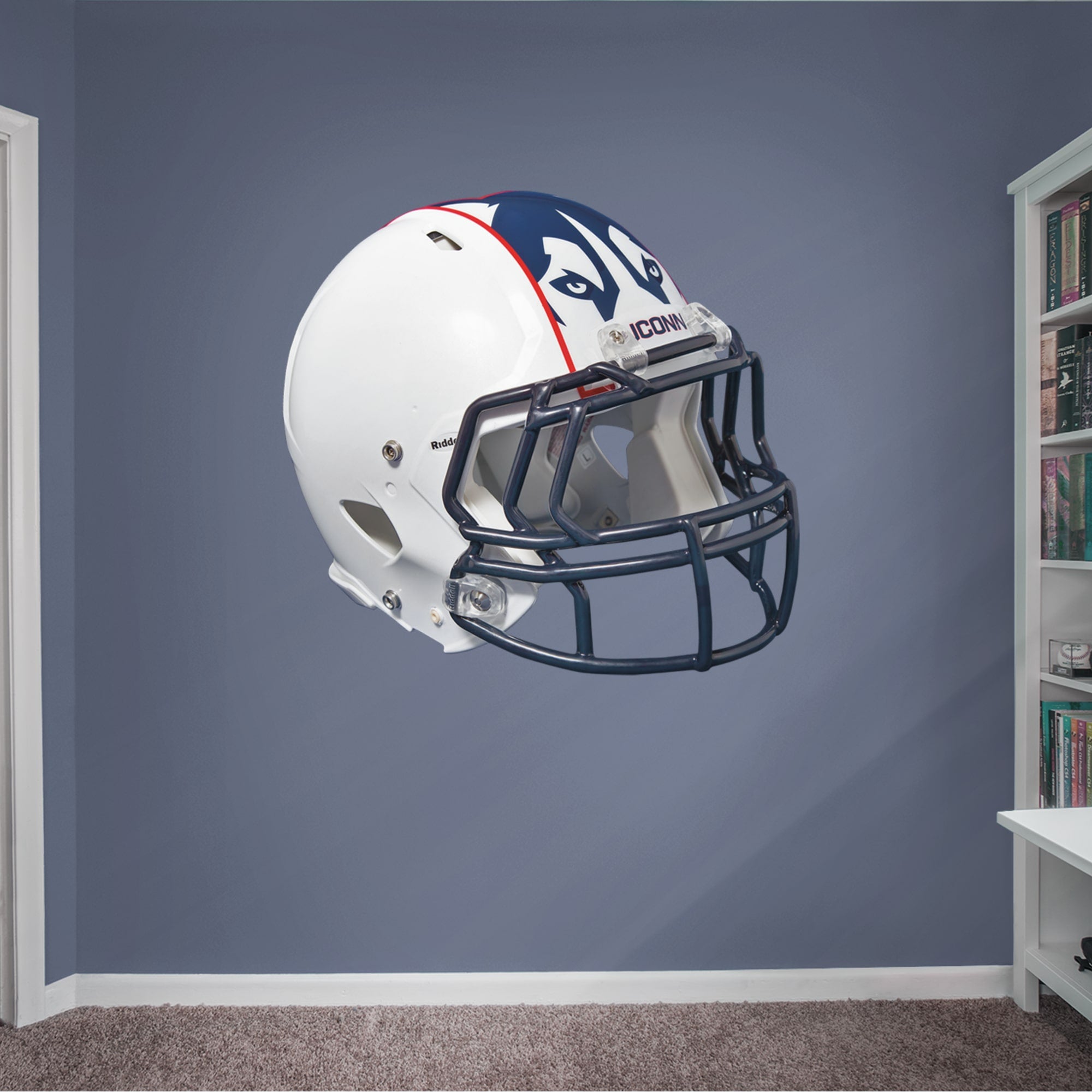 UConn Huskies: Helmet - Officially Licensed Removable Wall Decal 50.0"W x 48.0"H by Fathead | Vinyl