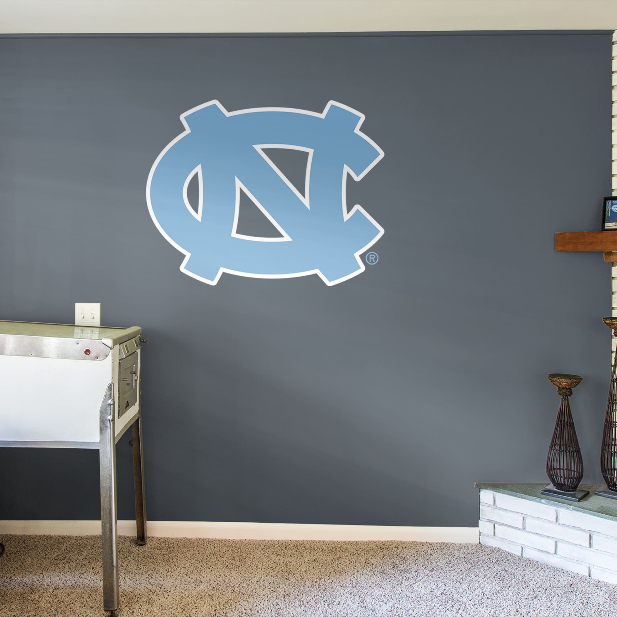 North Carolina Tar Heels: Logo - Officially Licensed Removable Wall Decal 47.0"W x 37.0"H by Fathead | Vinyl