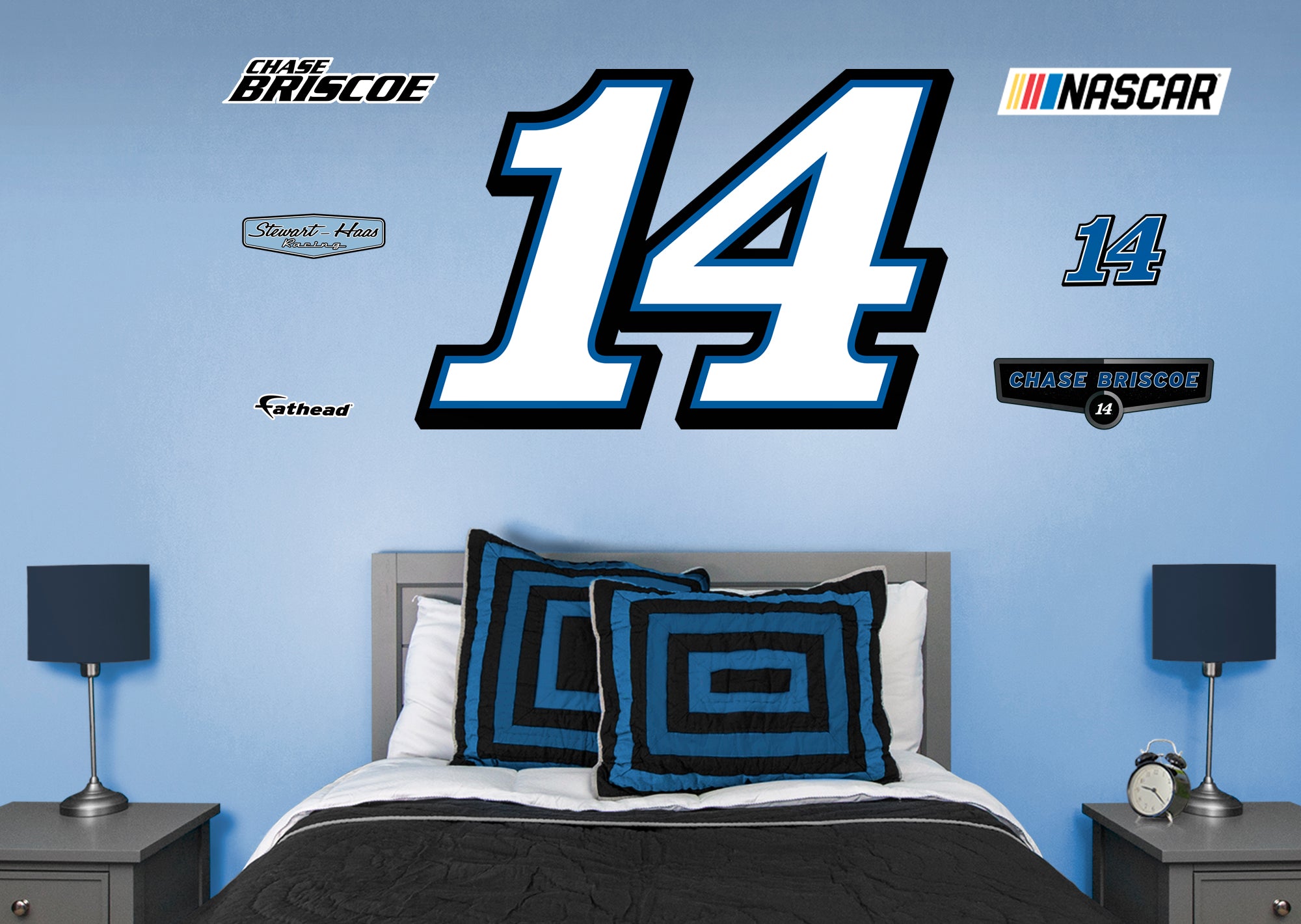 Chase Briscoe 2021 #14 Logo - Officially Licensed NASCAR Removable Wall Decal Giant Logo + 6 Decals (34"W x 51"H) by Fathead | V