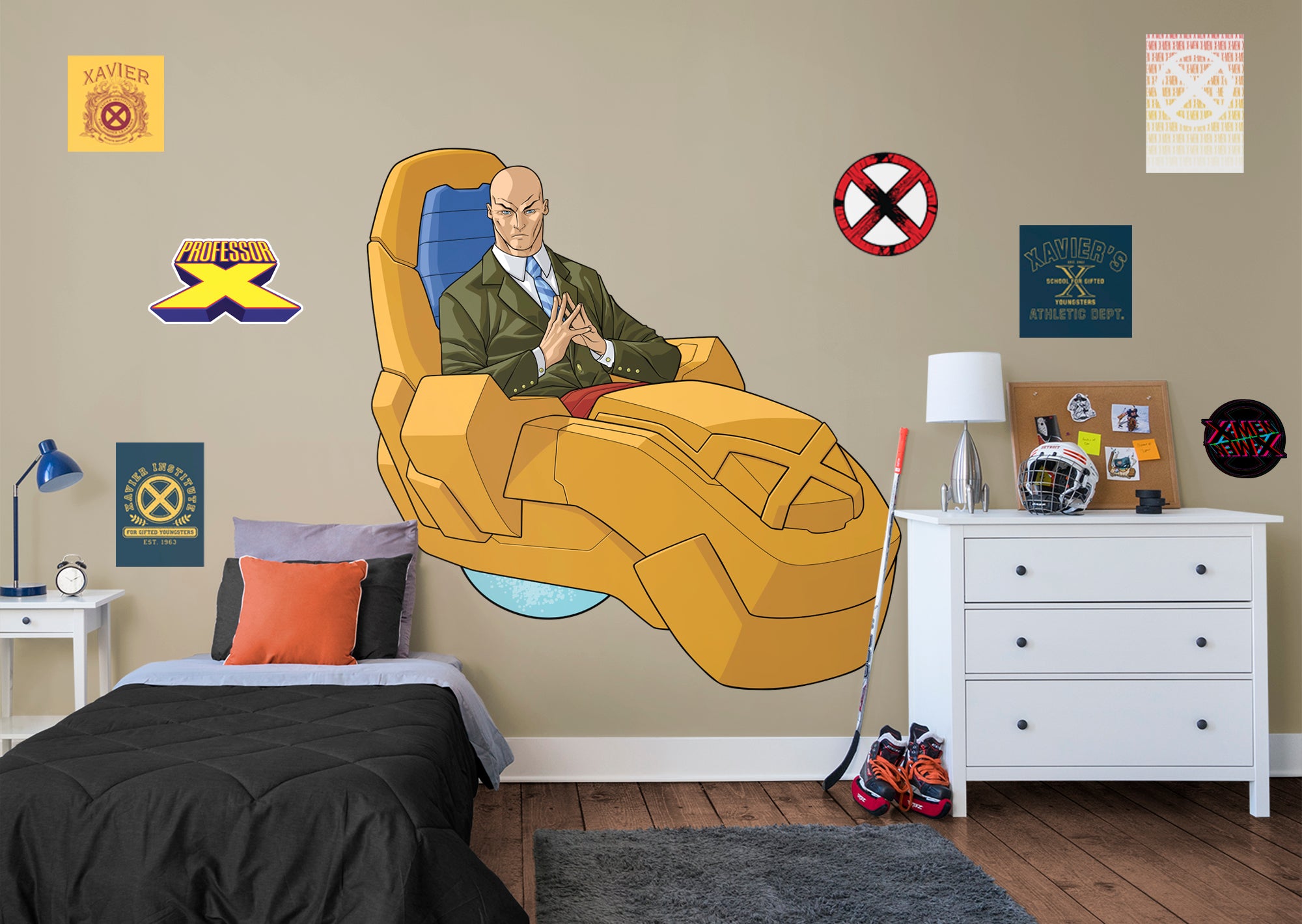 X-Men Professor-X RealBig - Officially Licensed Marvel Removable Wall Decal Life-Size Character + 7 Decals (77"W x 51"H) by Fath