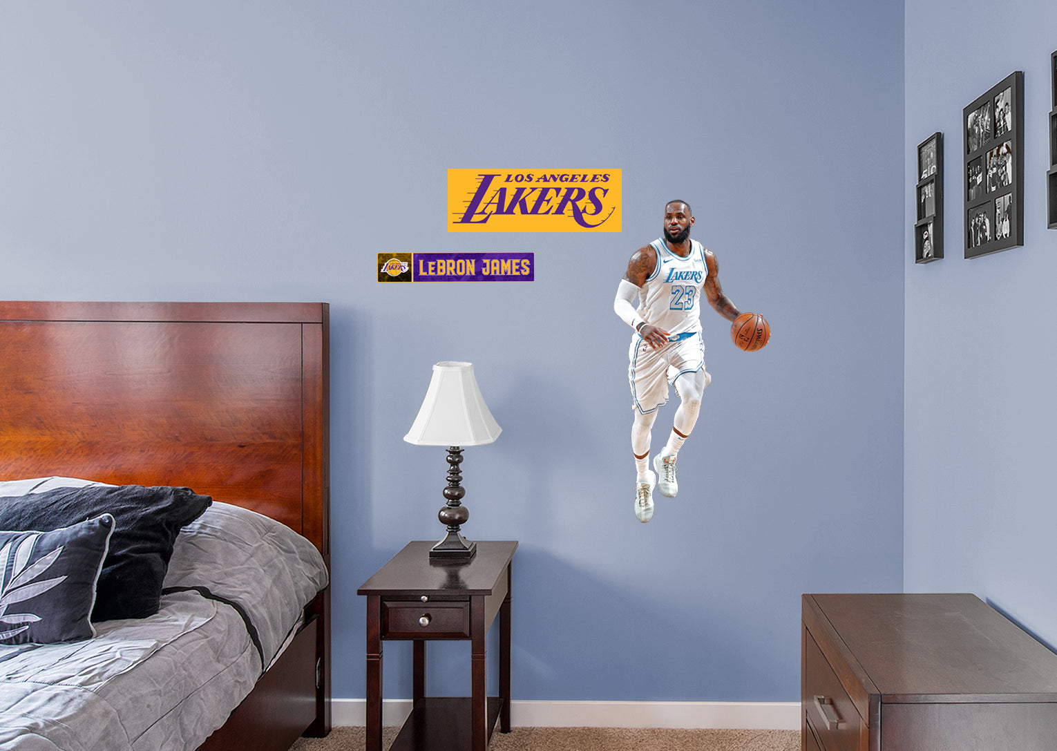 LeBron James 2021 City Jersey for Los Angeles Lakers - Officially Licensed NBA Removable Wall Decal Giant Athlete + 2 Decals (25