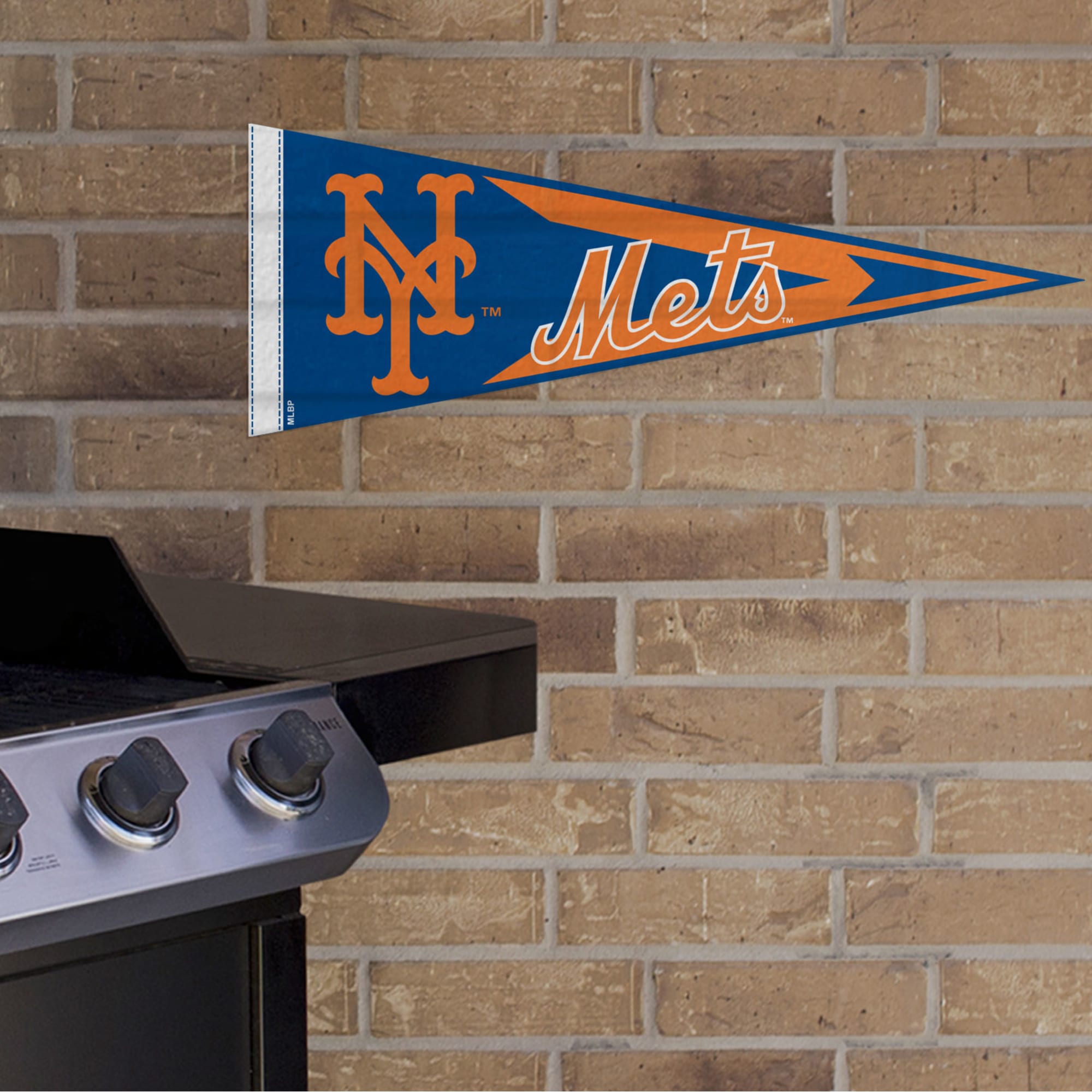 New York Mets: Pennant - Officially Licensed MLB Outdoor Graphic 24.0"W x 9.0"H by Fathead | Wood/Aluminum