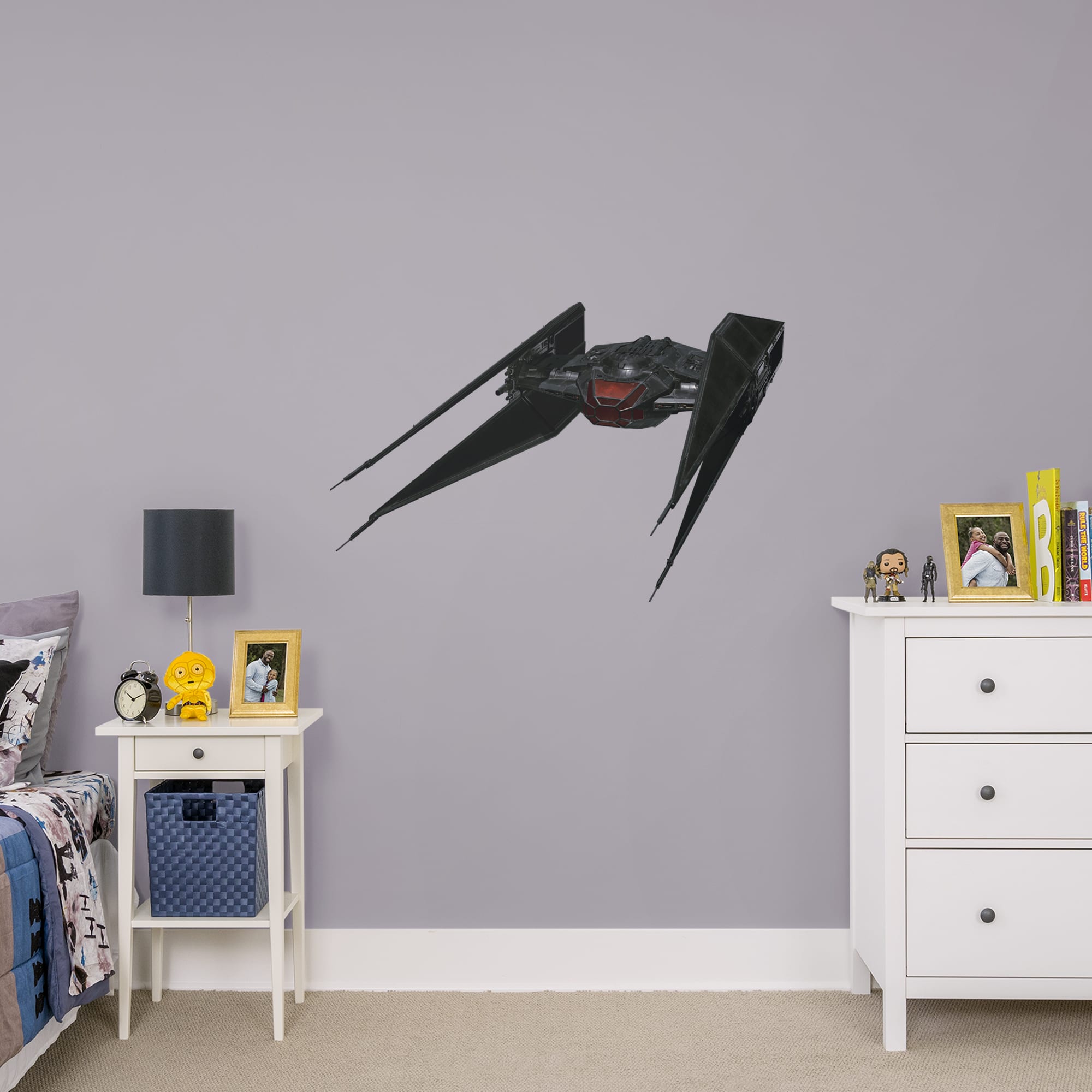 TIE Silencer - Officially Licensed Removable Wall Decal Giant Ship + 2 Decals (47"W x 31"H) by Fathead | Vinyl