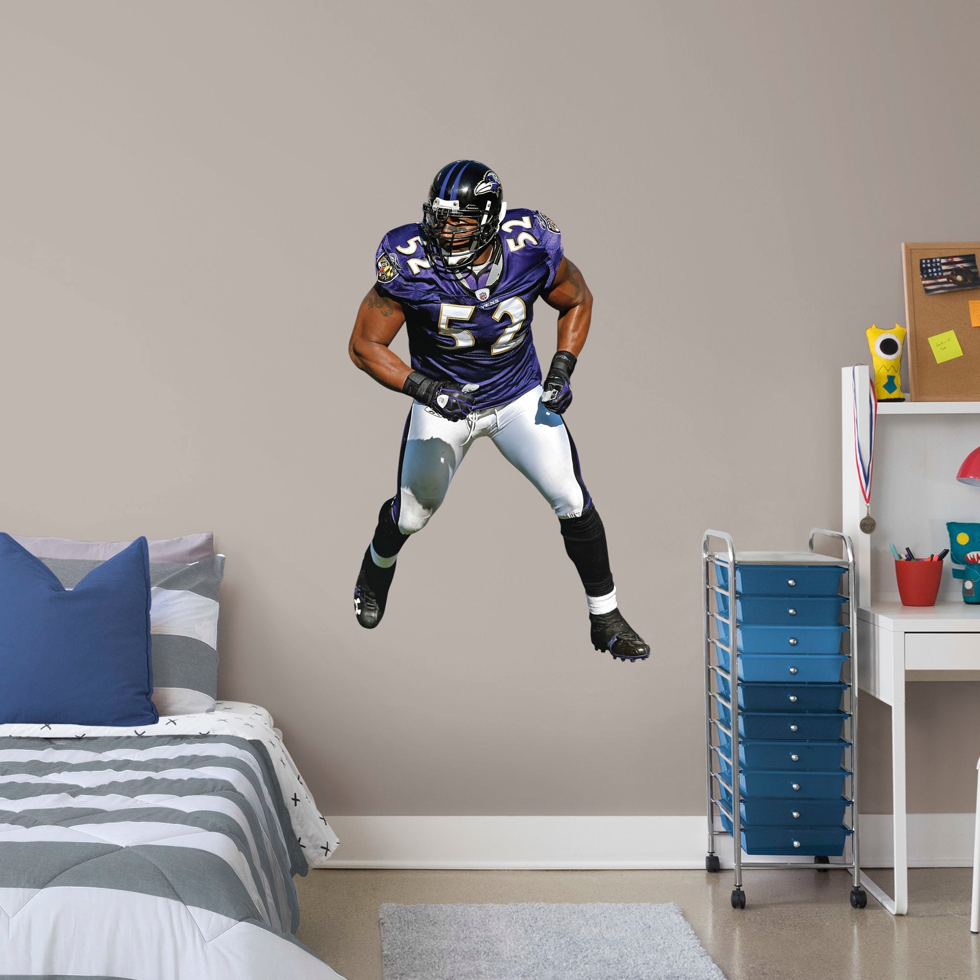 Ray Lewis for Baltimore Ravens: Legend - Officially Licensed NFL Removable Wall Decal Giant Athlete + 2 Decals (31"W x 51"H) by