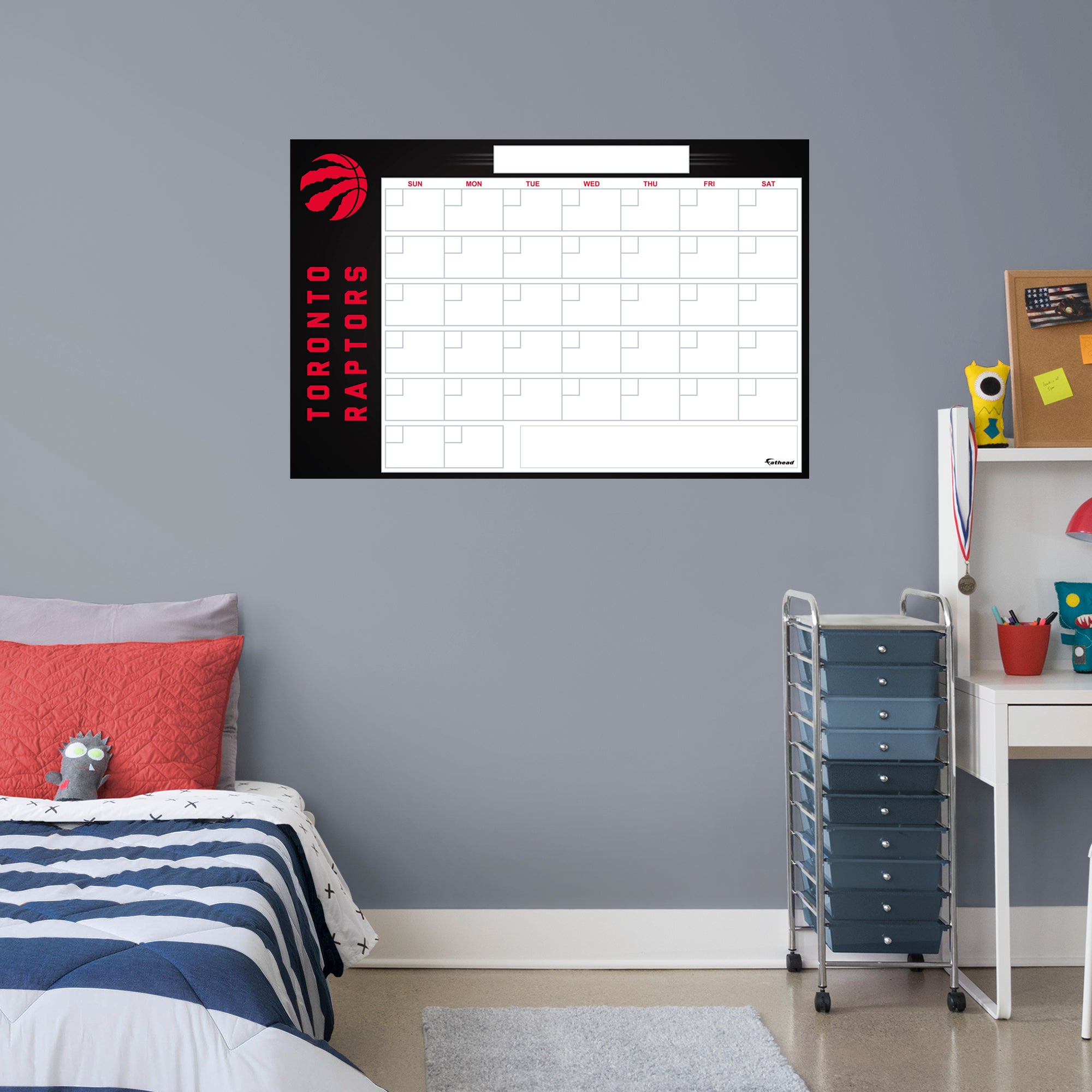 Toronto Raptors Dry Erase Calendar - Officially Licensed NBA Removable Wall Decal Giant Decal (34"W x 52"H) by Fathead | Vinyl