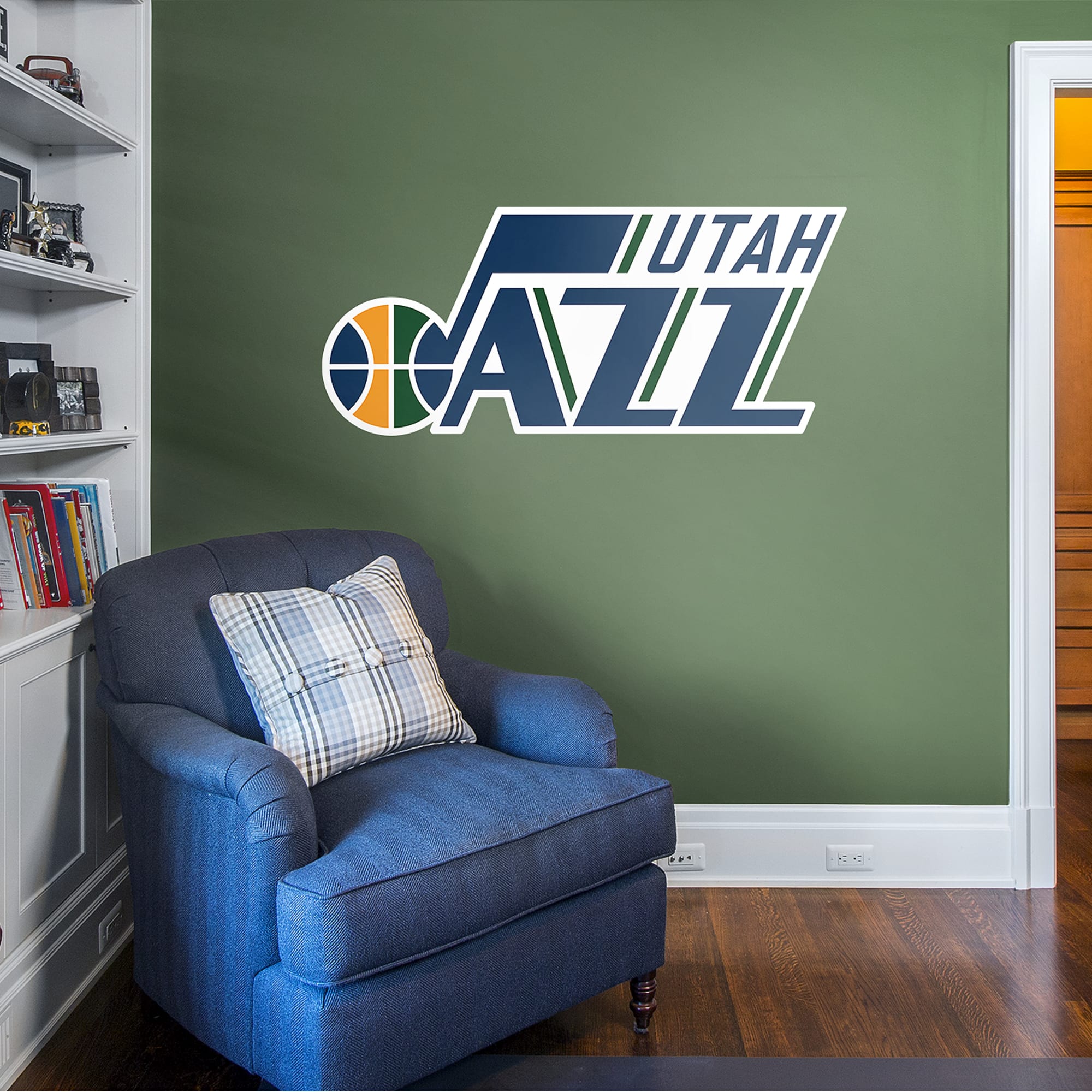 Utah Jazz: Logo - Officially Licensed NBA Removable Wall Decal 53.0"W x 24.0"H by Fathead | Vinyl