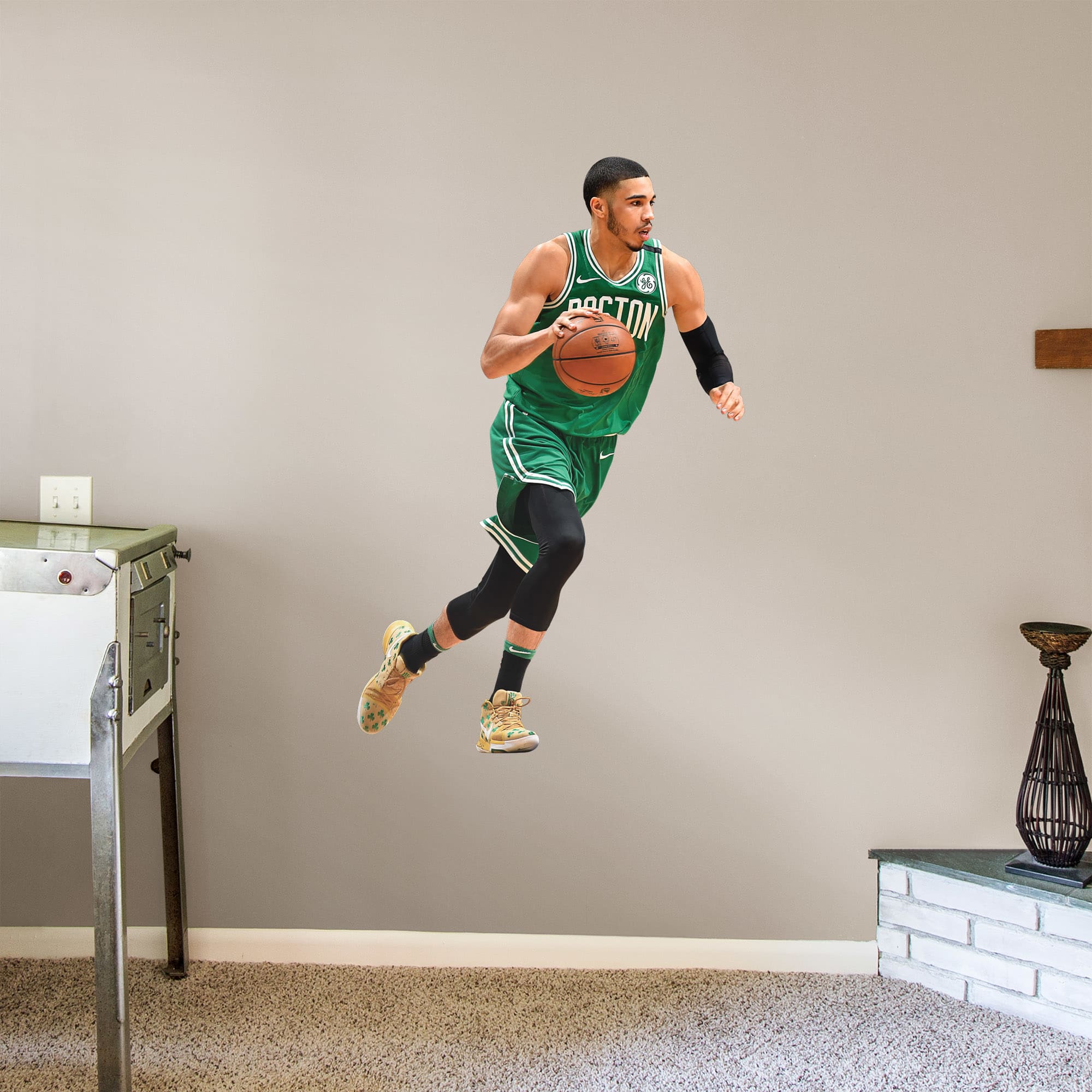 Jayson Tatum for Boston Celtics - Officially Licensed NBA Removable Wall Decal Giant Athlete + 2 Decals (32"W x 51"H) by Fathead