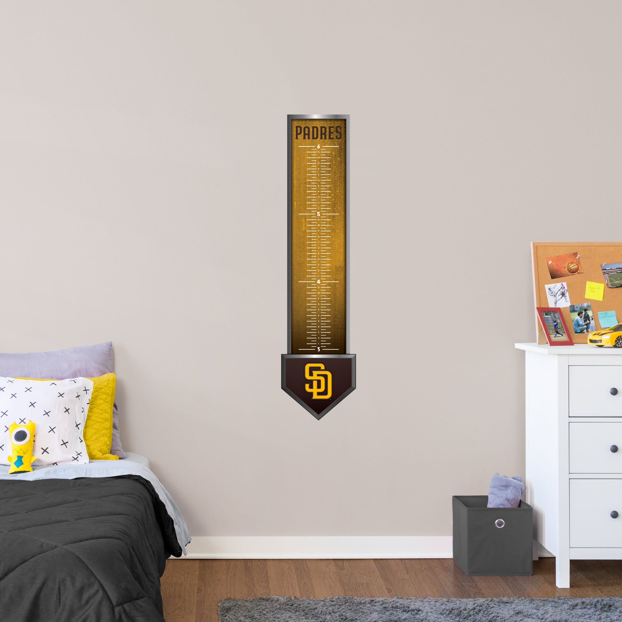San Diego Padres: Growth Chart - Officially Licensed MLB Removable Wall Graphic 13.0"W x 54.0"H by Fathead | Vinyl