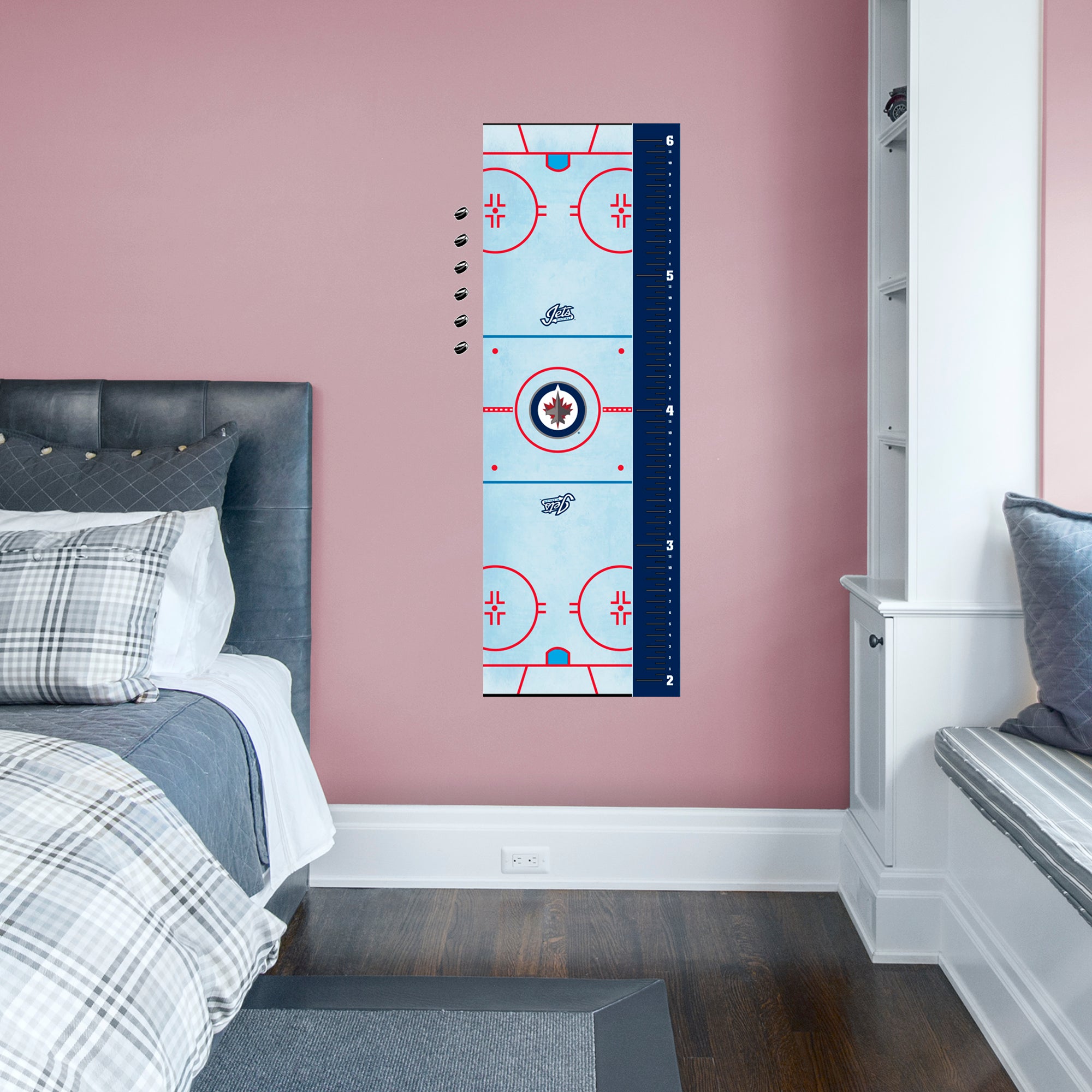 Winnipeg Jets: Rink Growth Chart - Officially Licensed NHL Removable Wall Graphic Large by Fathead | Vinyl