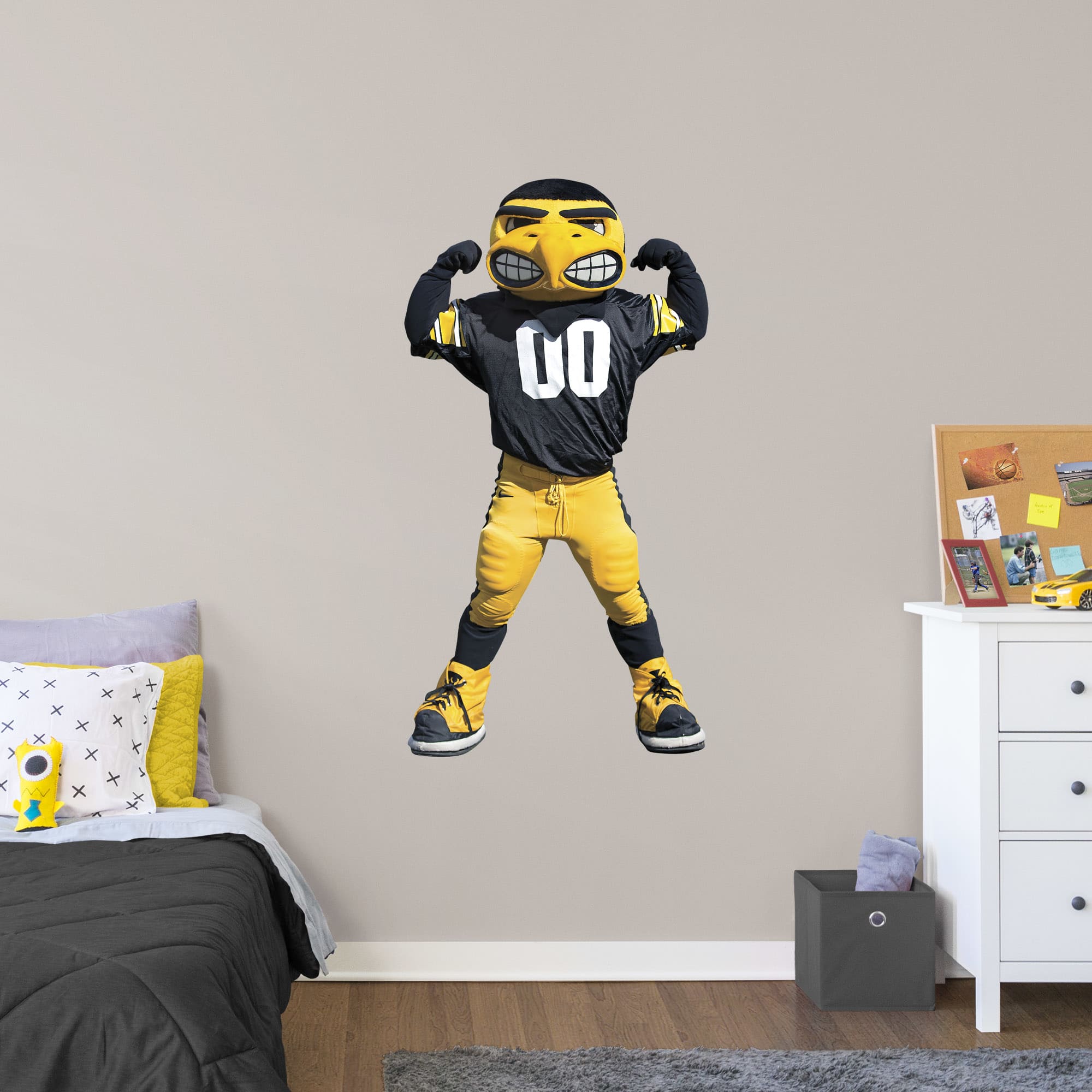 Iowa Hawkeyes: Herky Mascot - Officially Licensed Removable Wall Decal Giant Character + 1 Decal (26"W x 51"H) by Fathead | Viny