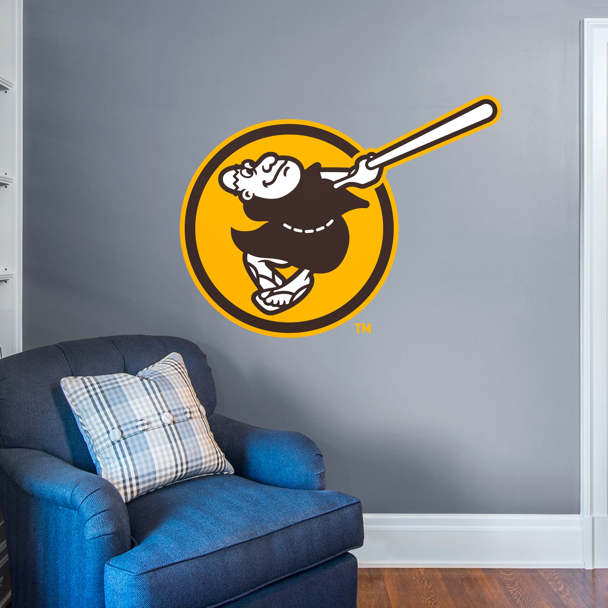 San Diego Padres: Classic Logo - Officially Licensed MLB Removable Wall Decal Giant Logo (51"W x 38.5"H) by Fathead | Vinyl