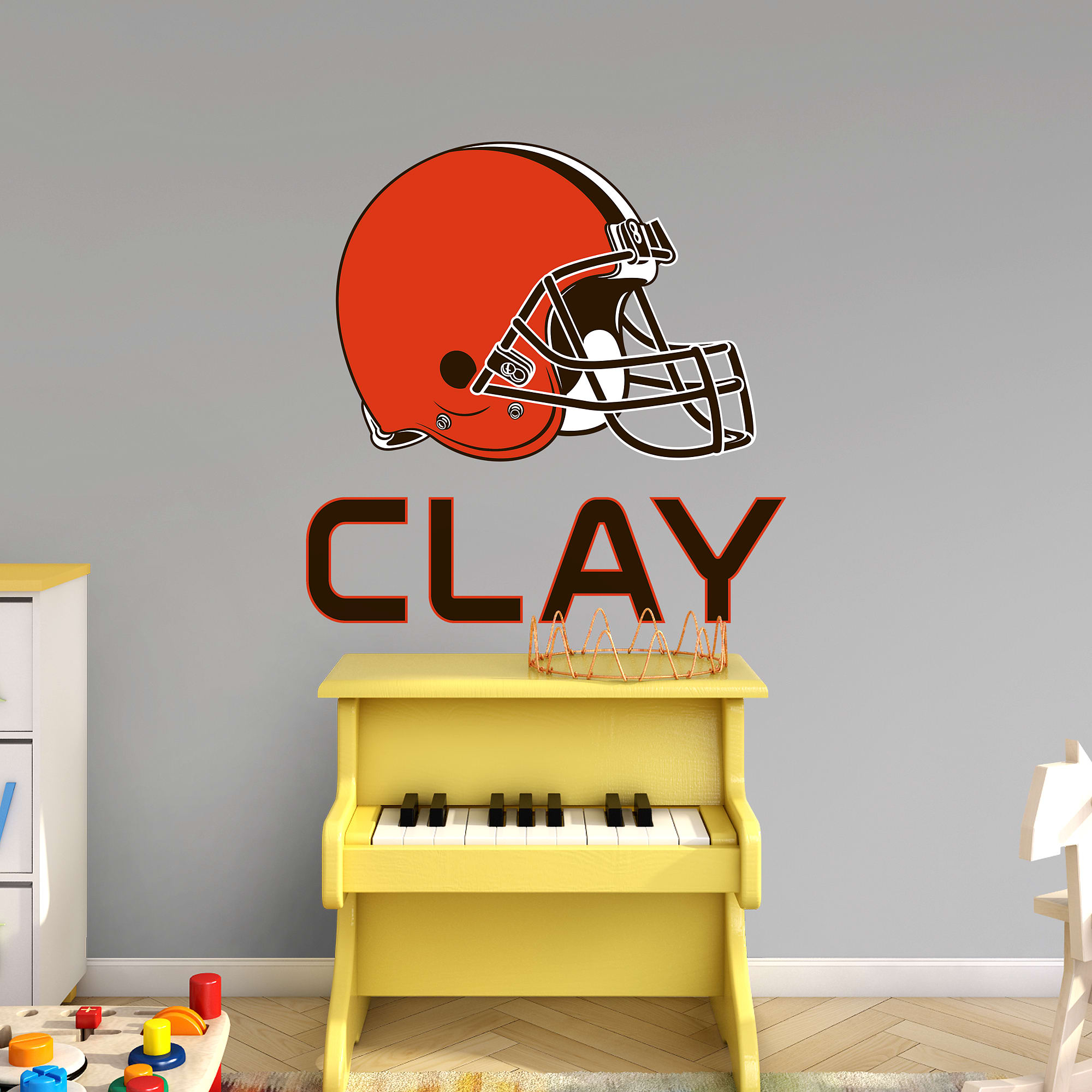 Cleveland Browns: Stacked Personalized Name - Officially Licensed NFL Transfer Decal in Black (52"W x 39.5"H) by Fathead | Vinyl
