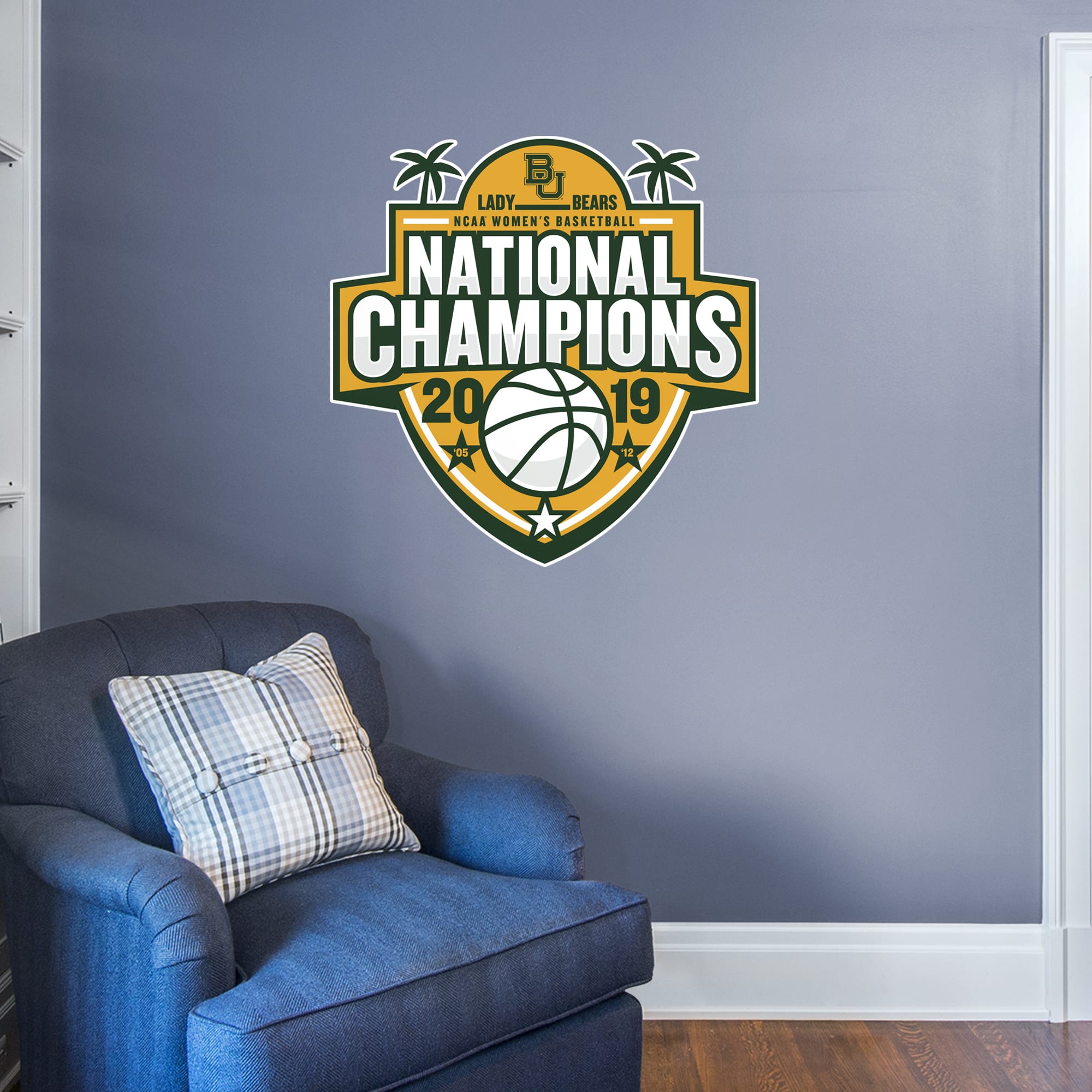 Baylor Bears: 2019 Womens Basketball National Champions Logo - Officially Licensed Removable Wall Decal Giant Logo (38"W x 39"H