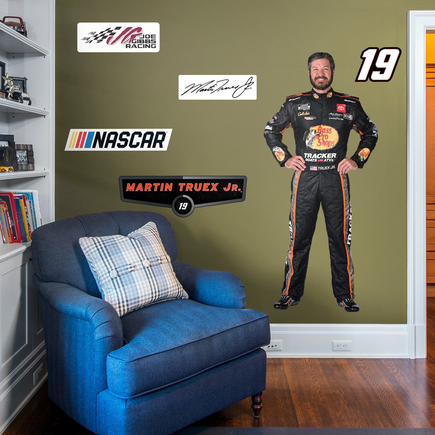 Martin Truex Jr. 2021 Driver - Officially Licensed NASCAR Removable Wall Decal Life-Size Character + 6 Decals (31"W x 70"H) by F