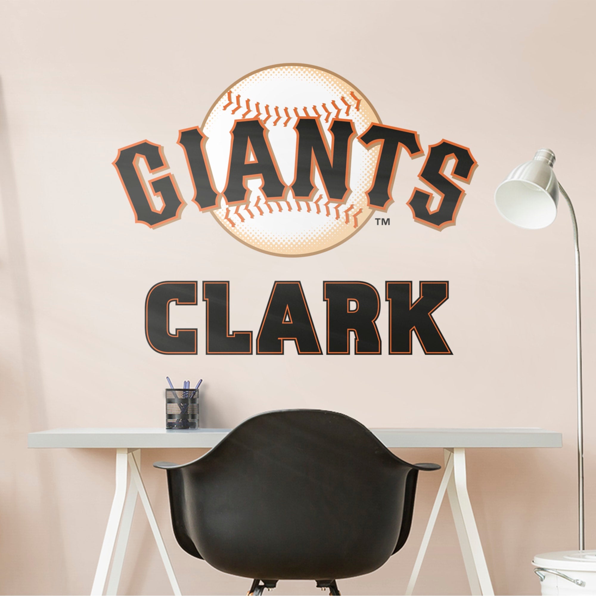 San Francisco Giants: Stacked Personalized Name - Officially Licensed MLB Transfer Decal in Black (52"W x 39.5"H) by Fathead | V
