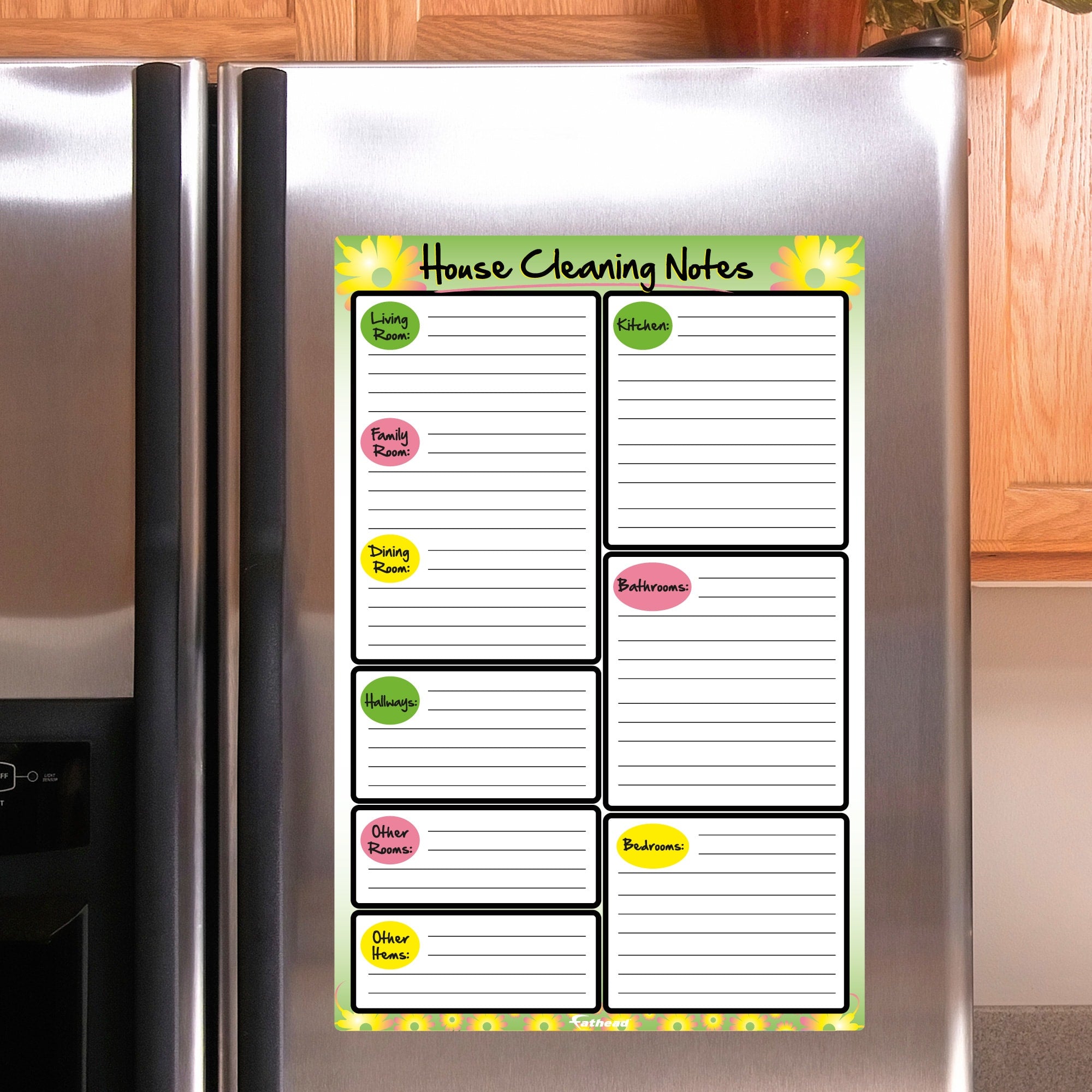 House Cleaning Notes - Removable Dry Erase Vinyl Decal 12"W x 17.0"H by Fathead
