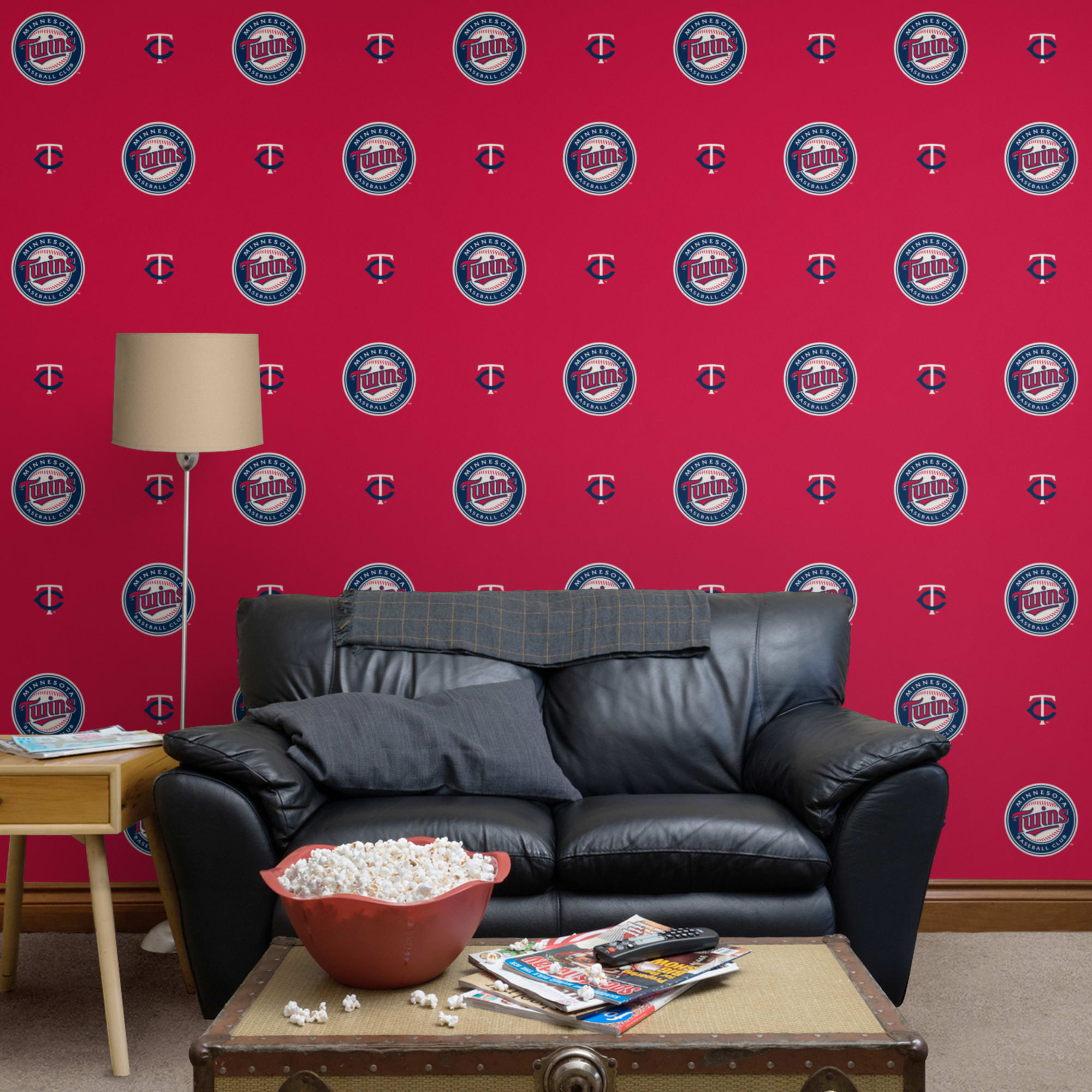 Minnesota Twins: Logo Pattern - Officially Licensed Removable Wallpaper 12" x 12" Sample by Fathead