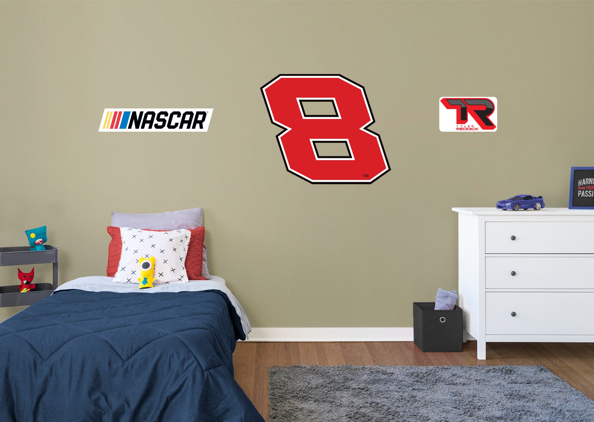 Tyler Reddick 2021 #8 Logo - Officially Licensed NASCAR Removable Wall Decal XL by Fathead | Vinyl