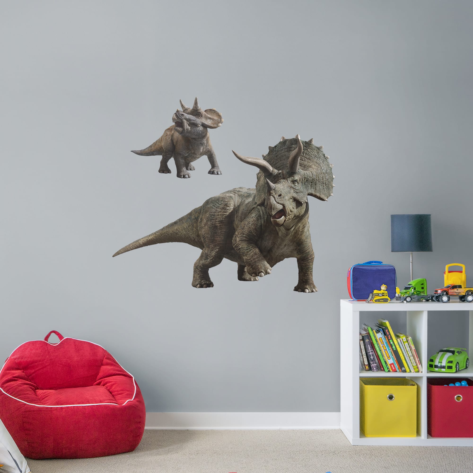 Triceratops - Jurassic World: Fallen Kingdom - Officially Licensed Removable Wall Decal Giant Character + 2 Decals (46"W x 33"H)