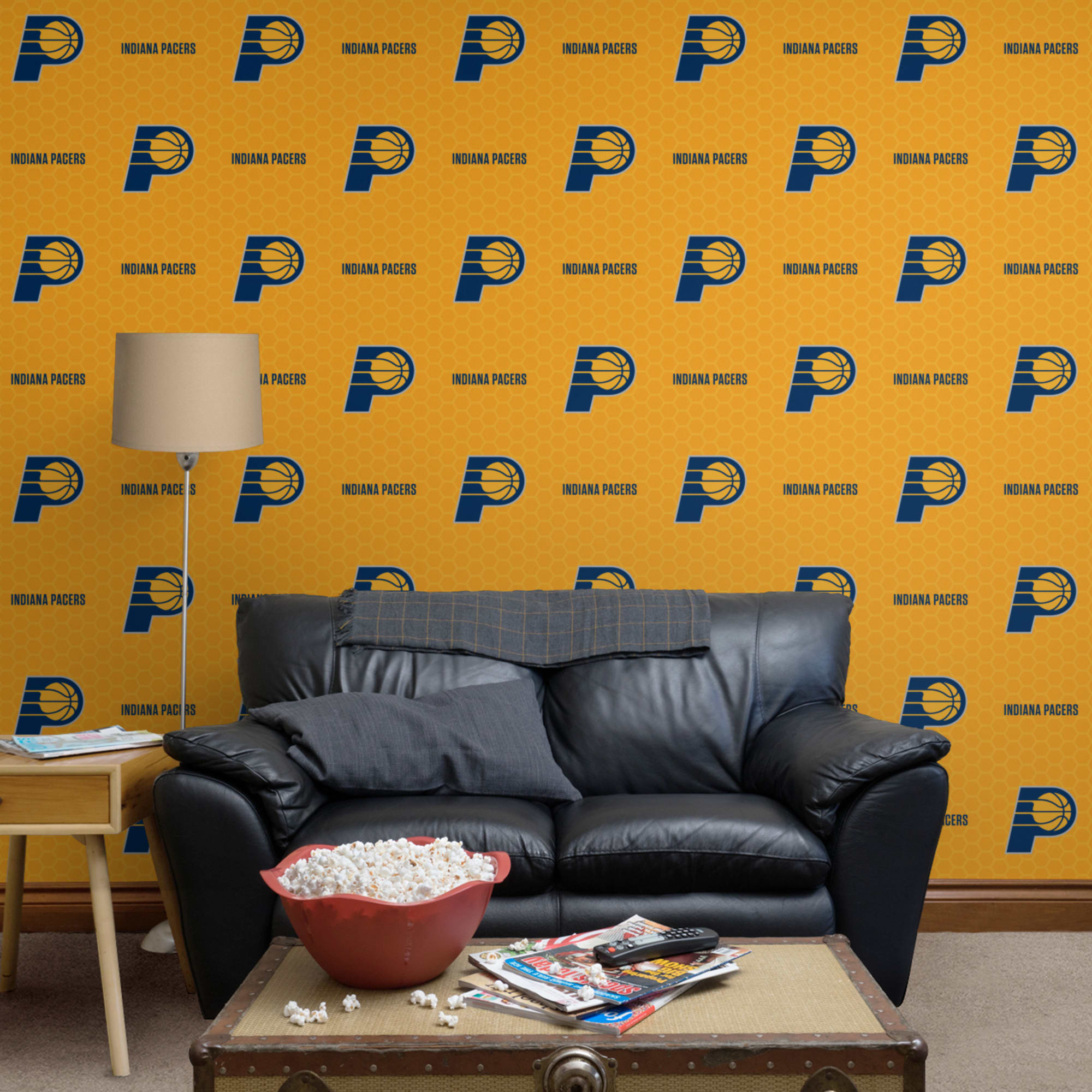 Indiana Pacers: Logo Pattern - Officially Licensed Removable Wallpaper 12" x 12" Sample by Fathead