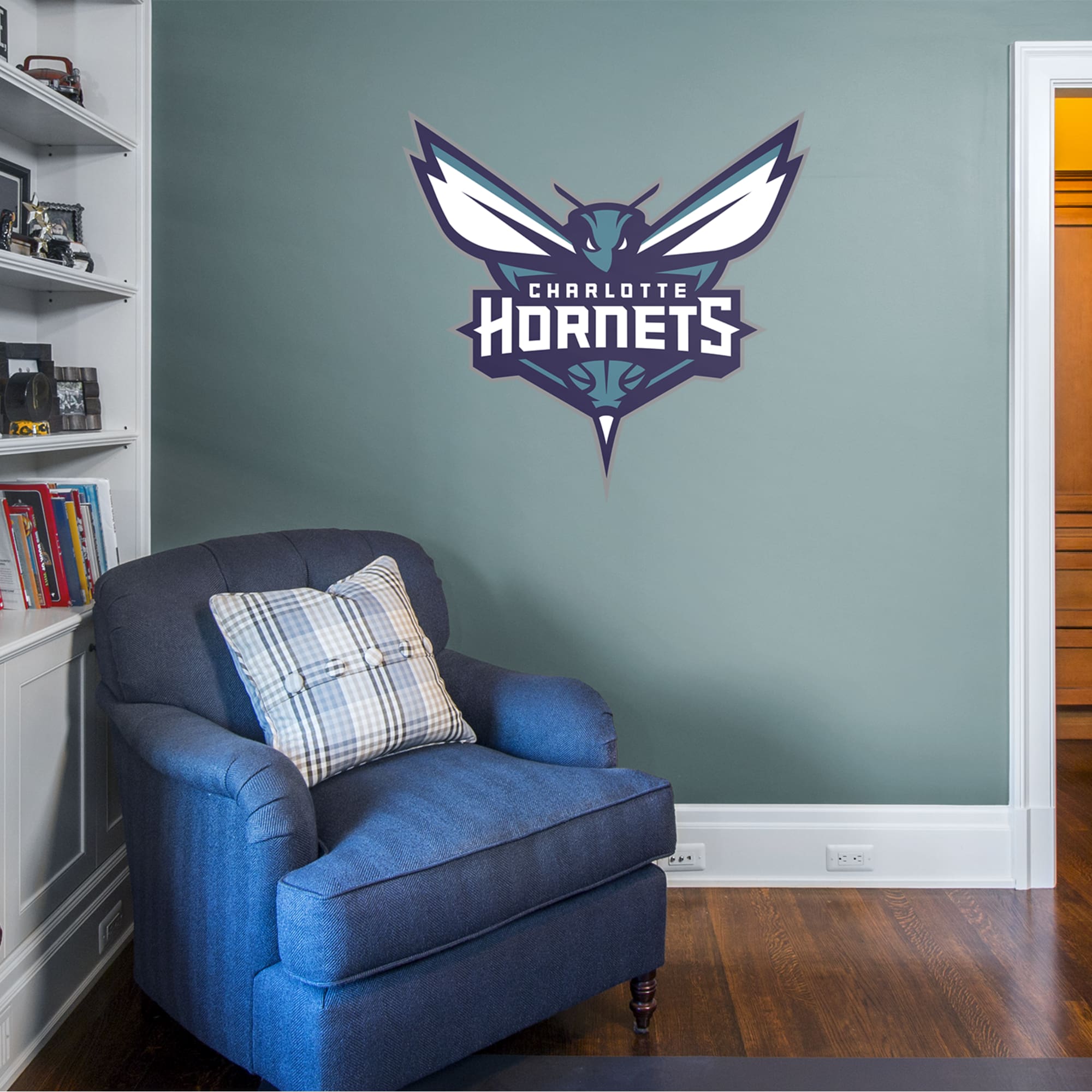 Charlotte Hornets: Logo - Officially Licensed NBA Removable Wall Decal Default Title by Fathead | Vinyl