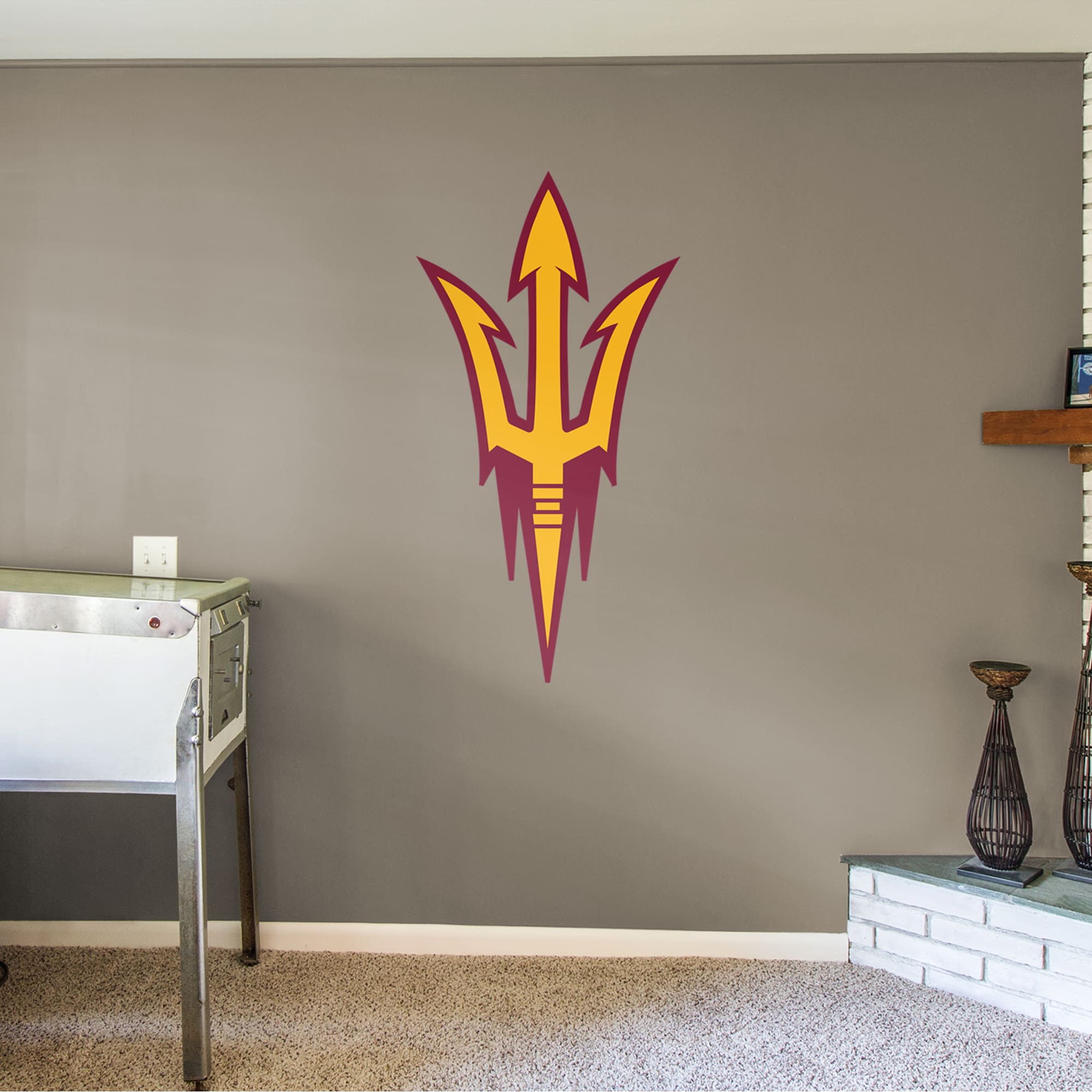 Arizona State Sun Devils: Pitchfork Logo - Officially Licensed Removable Wall Decal 30.0"W x 59.0"H by Fathead | Vinyl