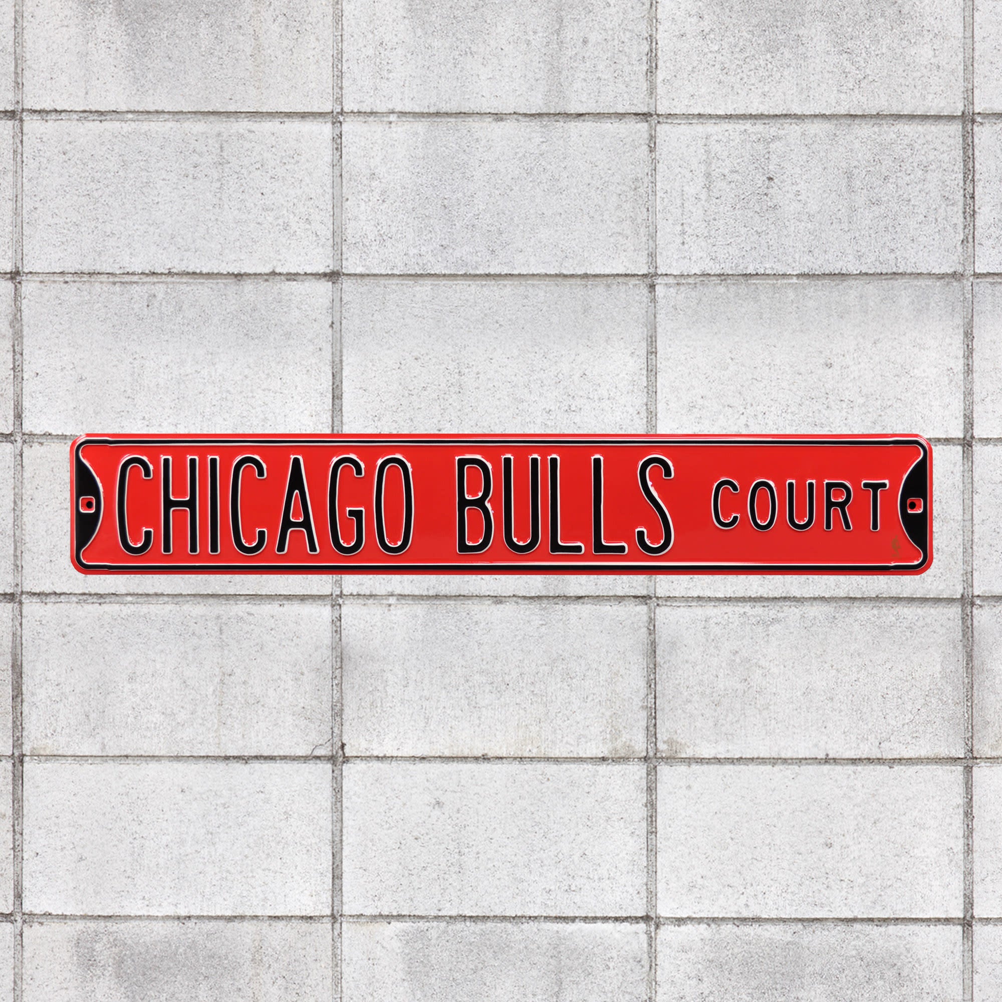 Chicago Bulls: Court - Officially Licensed NBA Metal Street Sign 36.0"W x 6.0"H by Fathead | 100% Steel