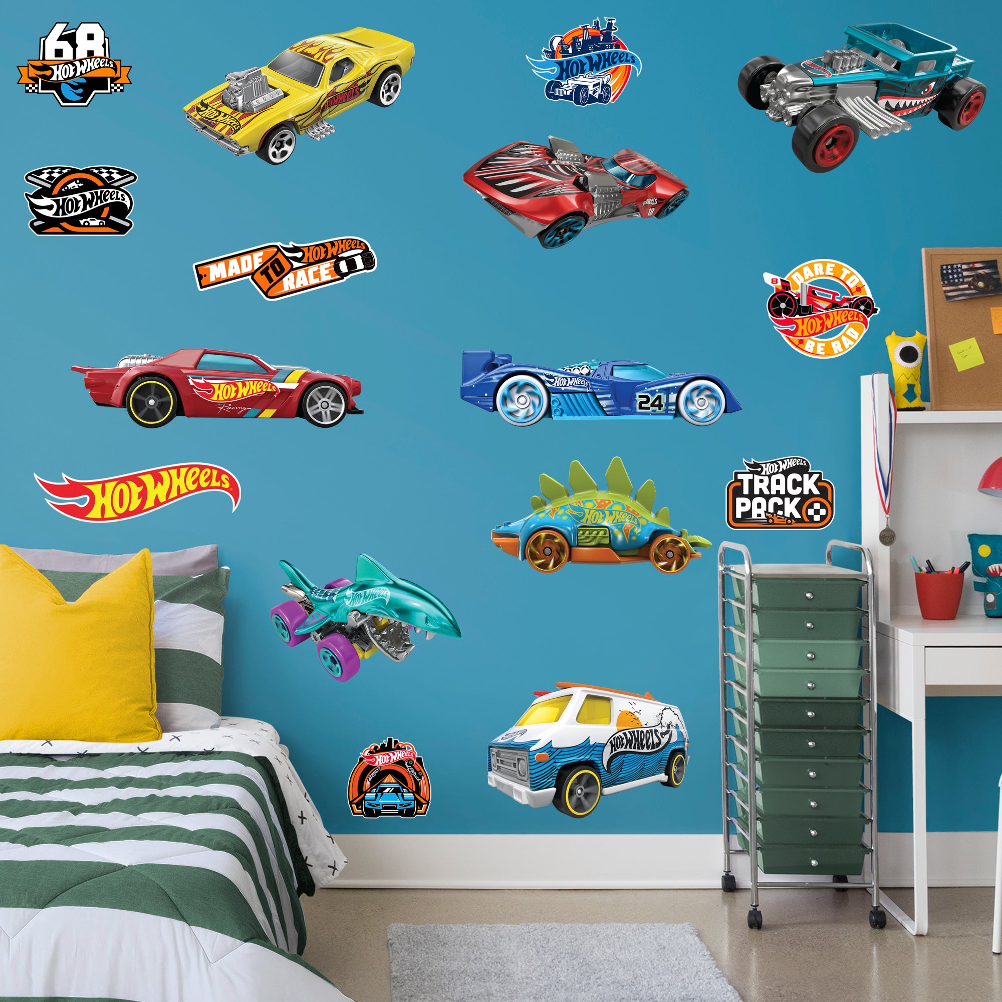 Hot Wheels RealBig Collection TWO - Officially Licensed Mattel Removable Wall Decal Collection (23"W x 14"H) by Fathead | Vinyl