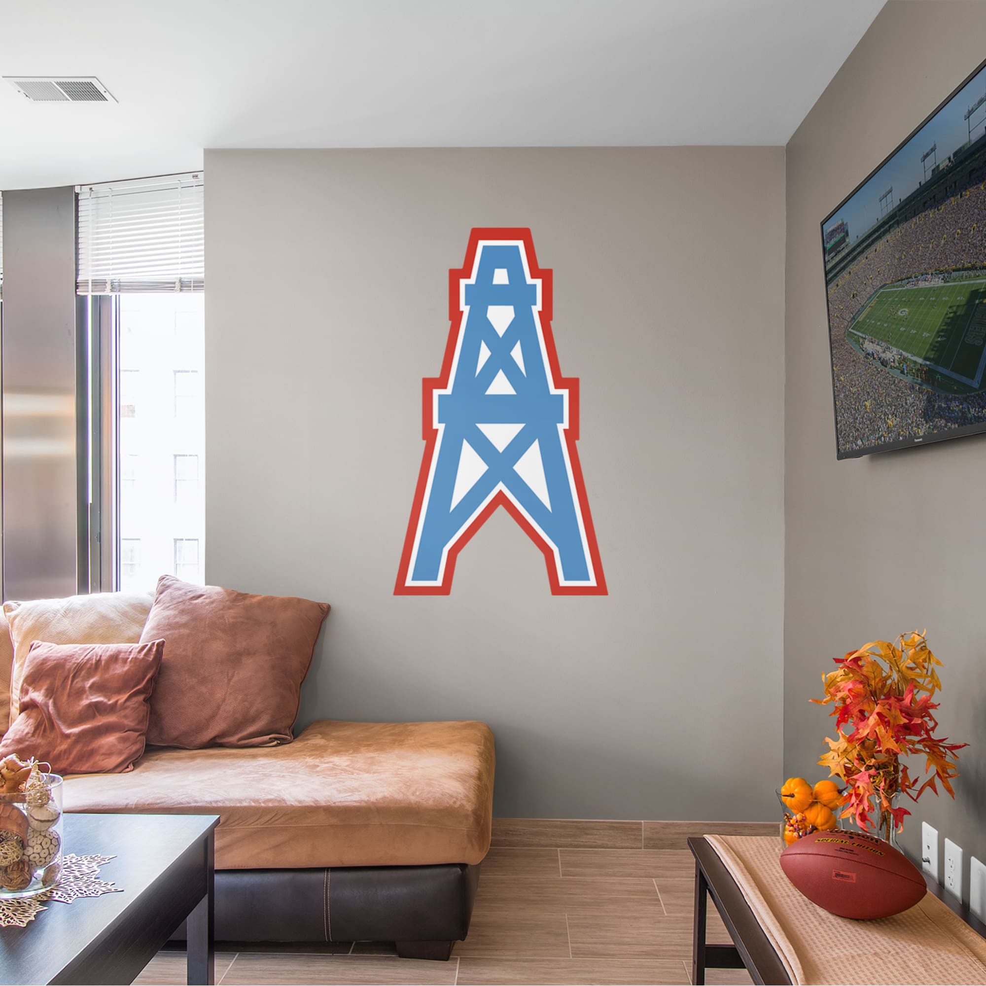 Houston Oilers for Tennessee Titans: Original AFL Logo - Officially Licensed NFL Removable Wall Decal 30.0"W x 51.0"H by Fathead