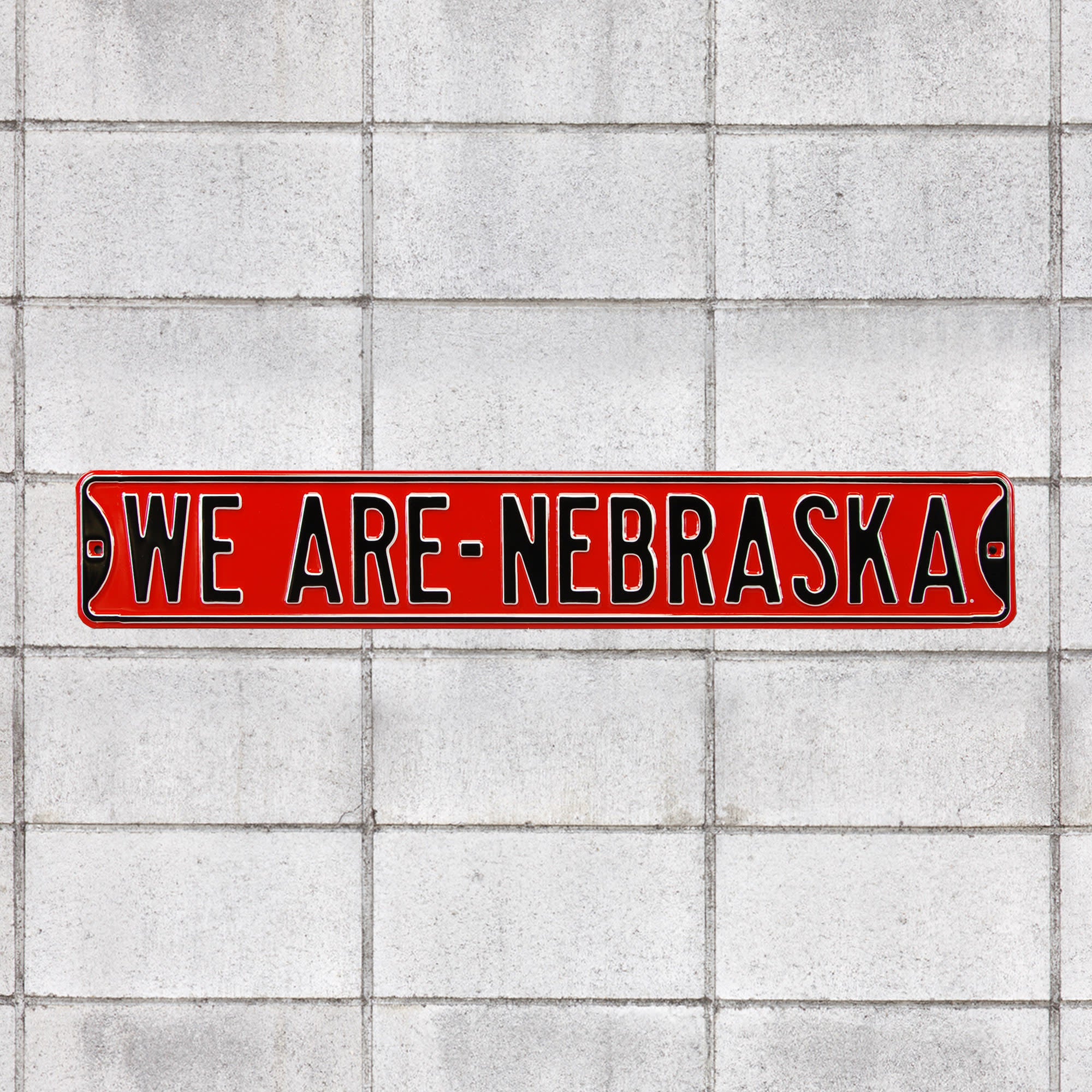 Nebraska Cornhuskers: We Are - Officially Licensed Metal Street Sign 36.0"W x 6.0"H by Fathead | 100% Steel