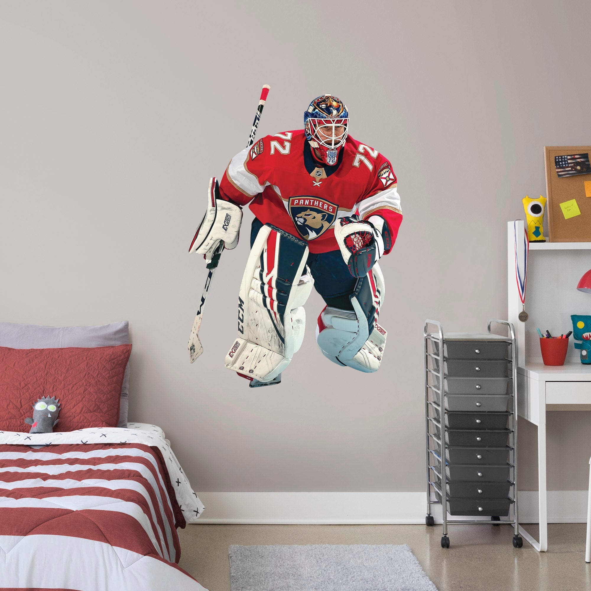 Sergei Bobrovsky for Florida Panthers - Officially Licensed NHL Removable Wall Decal Giant Athlete + 2 Decals (34"W x 48"H) by F