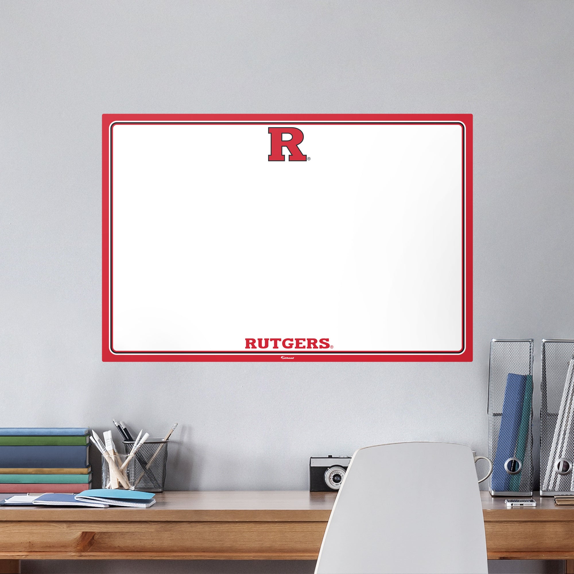 Rutgers Scarlet Knights: Dry Erase Whiteboard - X-Large Officially Licensed NCAA Removable Wall Decal XL by Fathead | Vinyl