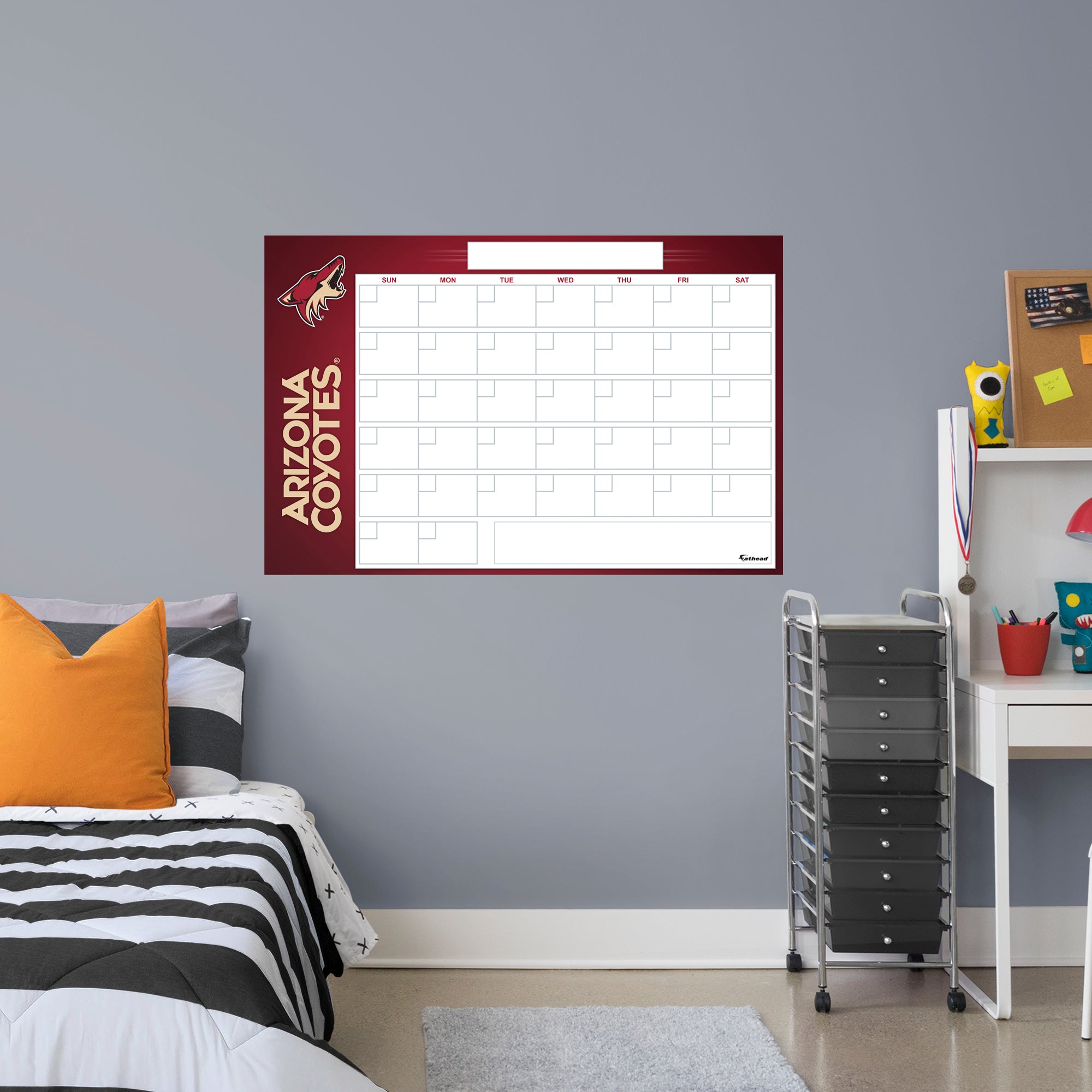 Arizona Coyotes Dry Erase Calendar - Officially Licensed NHL Removable Wall Decal Giant Decal (57"W x 34"H) by Fathead | Vinyl