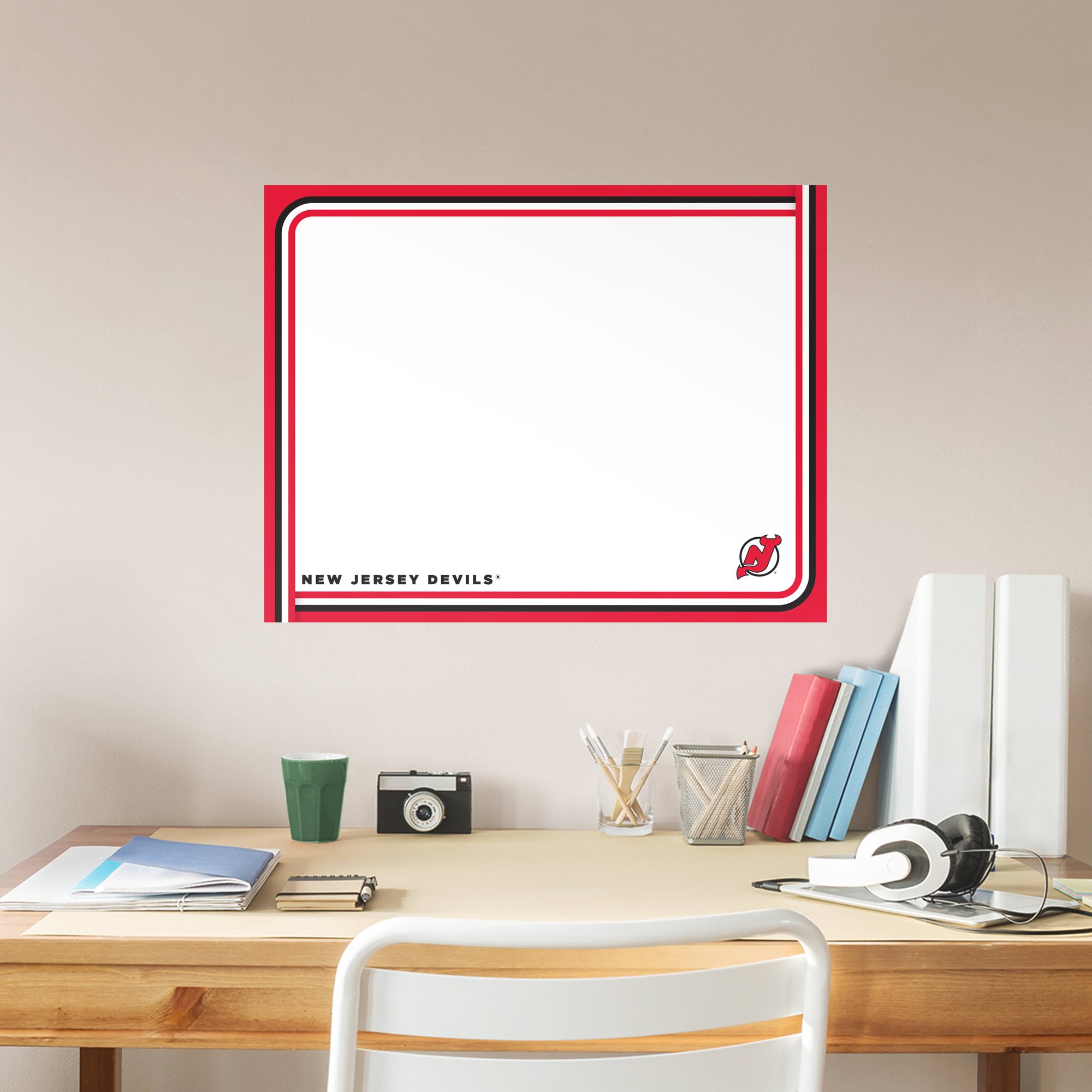 New Jersey Devils: Dry Erase Whiteboard - X-Large Officially Licensed NHL Removable Wall Decal XL by Fathead | Vinyl