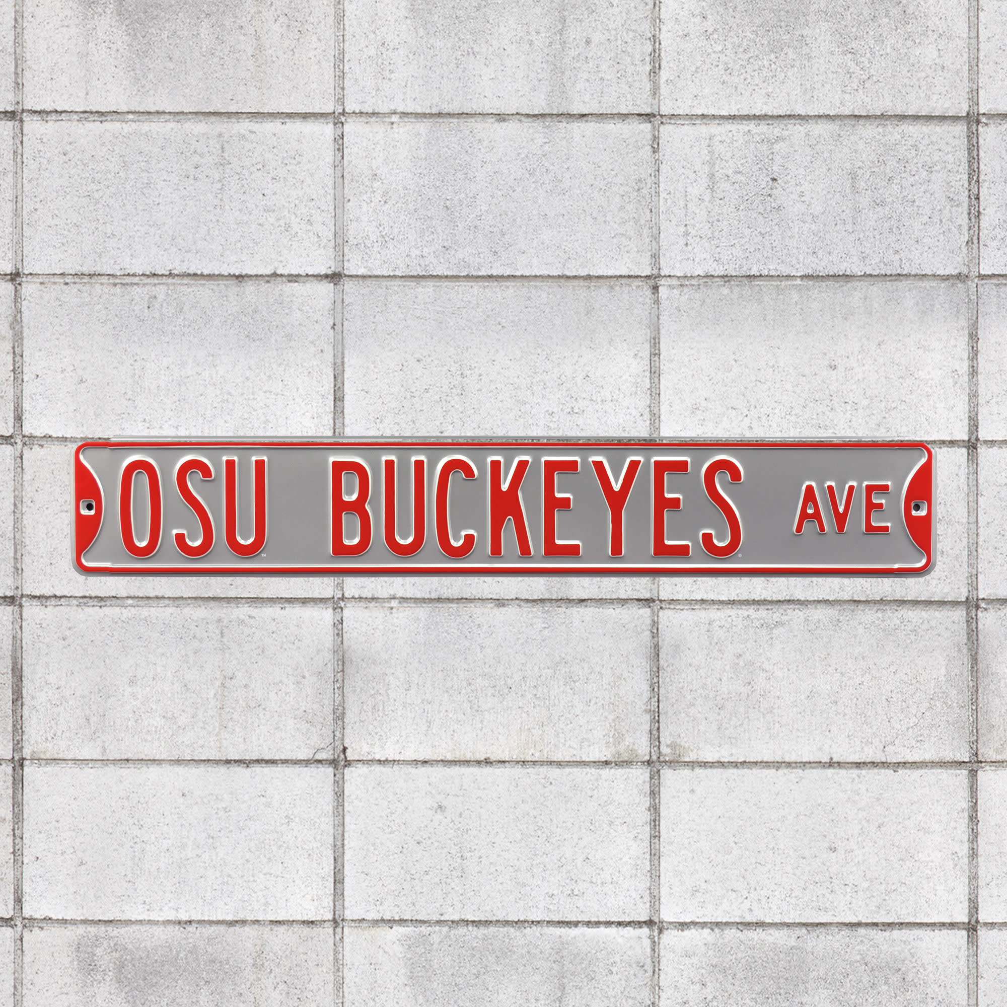 Ohio State Buckeyes: Ohio State Buckeyes Avenue - Officially Licensed Metal Street Sign 36.0"W x 6.0"H by Fathead | 100% Steel