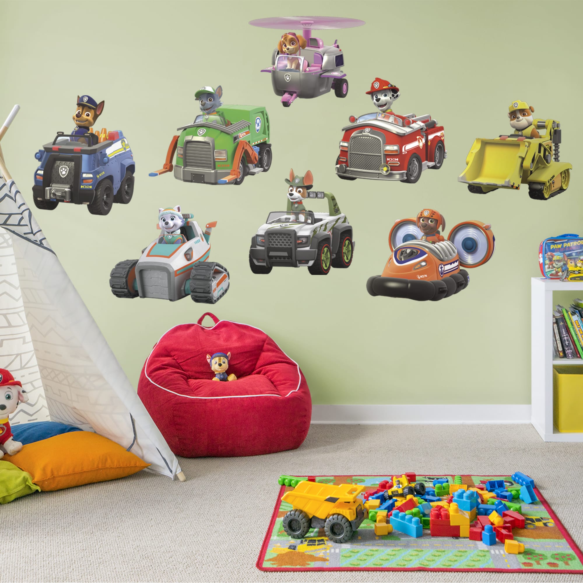 PAW Patrol: Vehicles Collection - Officially Licensed Removable Wall Decal 25.0"W x 20.0"H by Fathead | Vinyl