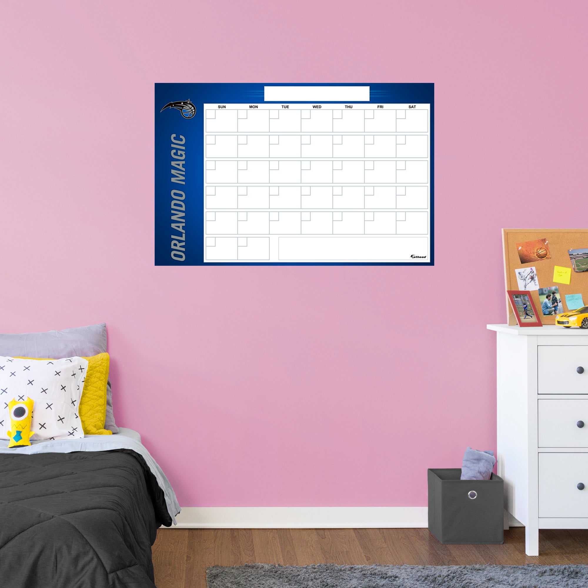 Orlando Magic Dry Erase Calendar - Officially Licensed NBA Removable Wall Decal Giant Decal (34"W x 52"H) by Fathead | Vinyl