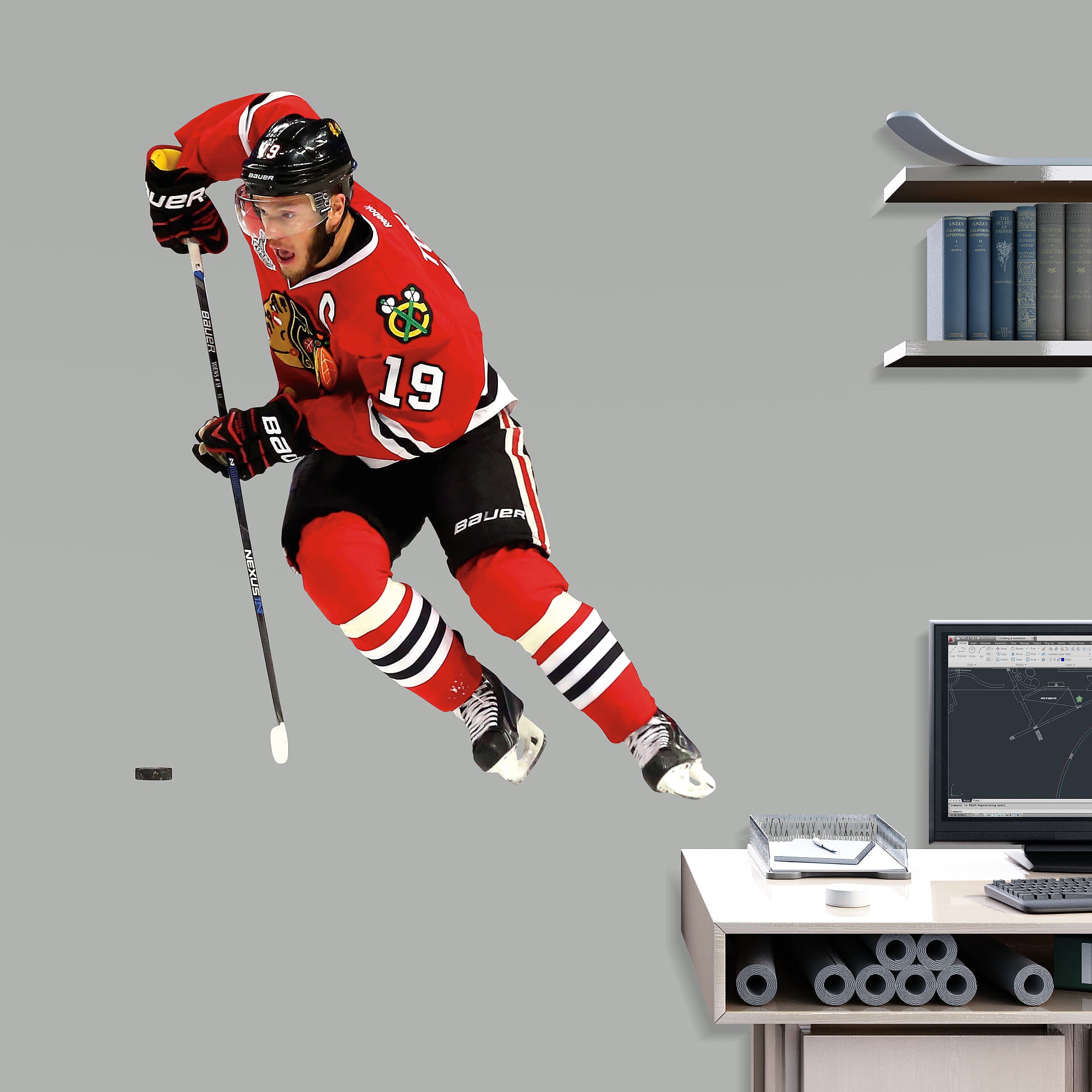 Jonathan Toews for Chicago Blackhawks: 2015 Stanley Cup - Officially Licensed NHL Removable Wall Decal 27.0"W x 34.0"H by Fathea