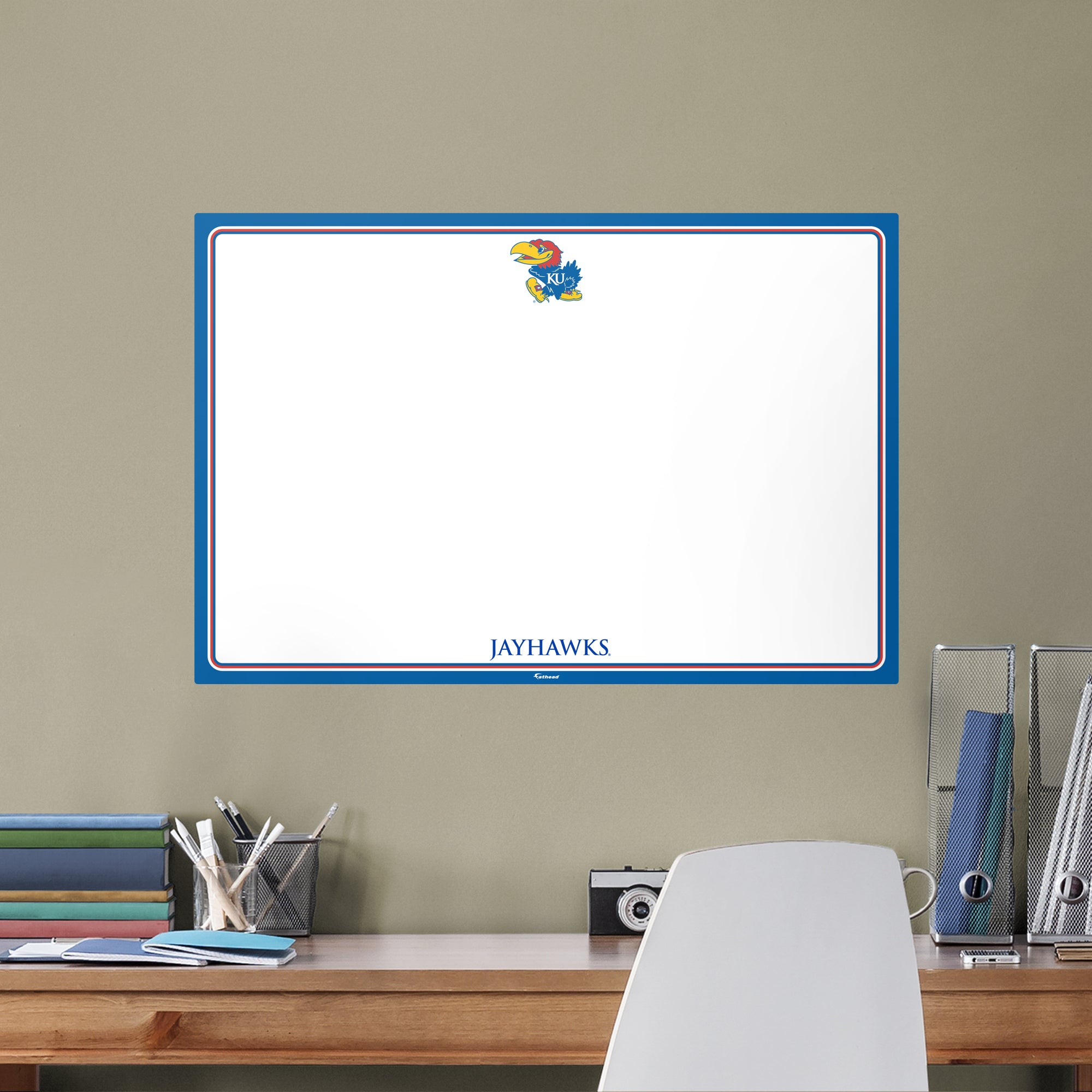 Kansas Jayhawks: Dry Erase Whiteboard - X-Large Officially Licensed NCAA Removable Wall Decal XL by Fathead | Vinyl