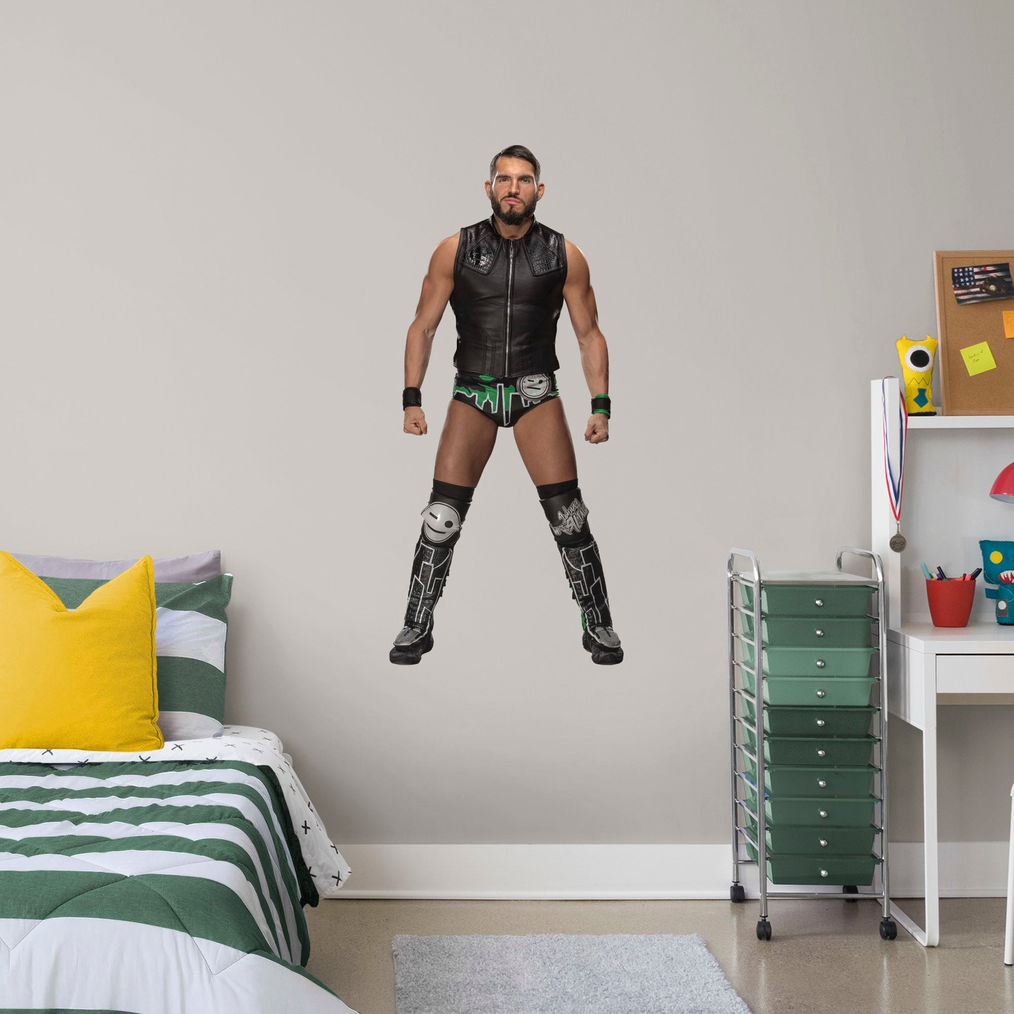 Johnny Gargano for WWE - Officially Licensed Removable Wall Decal Giant Superstar + 2 Decals (23"W x 51"H) by Fathead | Vinyl