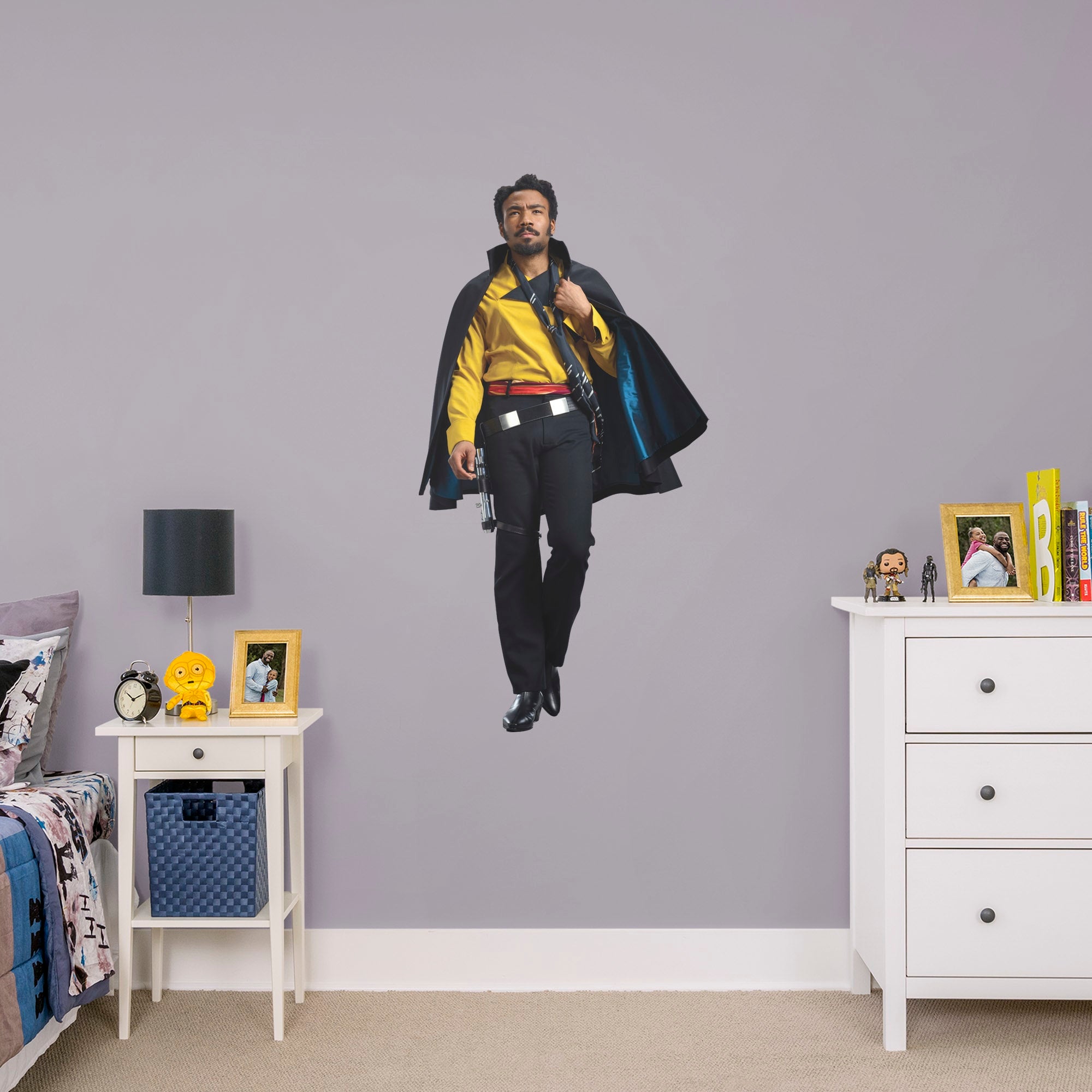 Lando Calrissian - Solo: A Star Wars Story - Officially Licensed Removable Wall Decal Giant Character + 2 Decals (26"W x 51"H) b