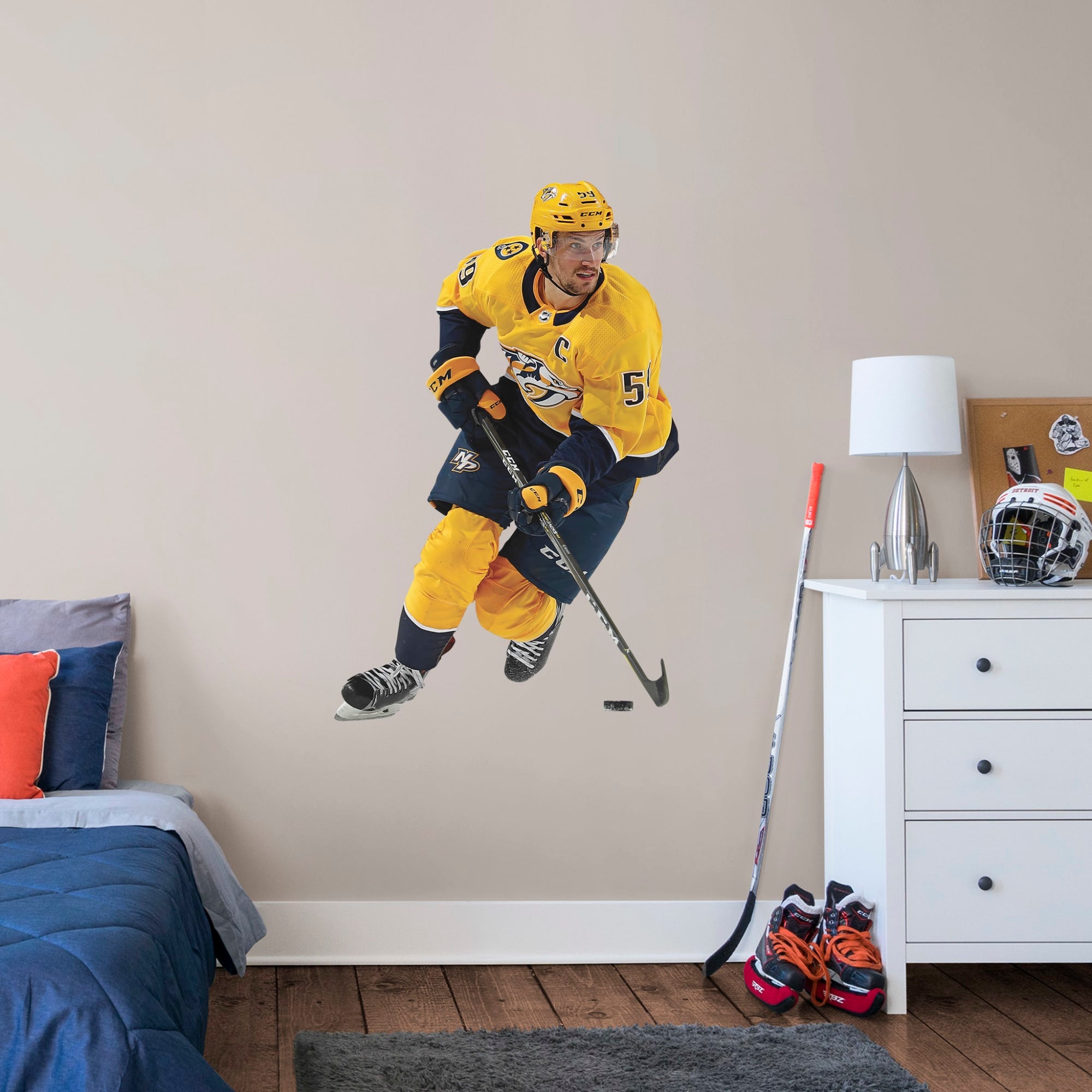 Roman Josi for Nashville Predators - Officially Licensed NHL Removable Wall Decal Giant Athlete + 2 Decals (33"W x 51"H) by Fath