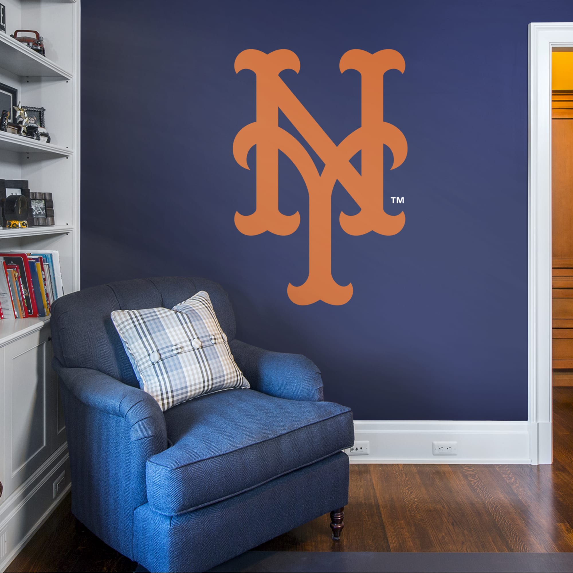 New York Mets: Alternate Logo - Officially Licensed MLB Removable Wall Decal 35.0"W x 51.0"H by Fathead | Vinyl