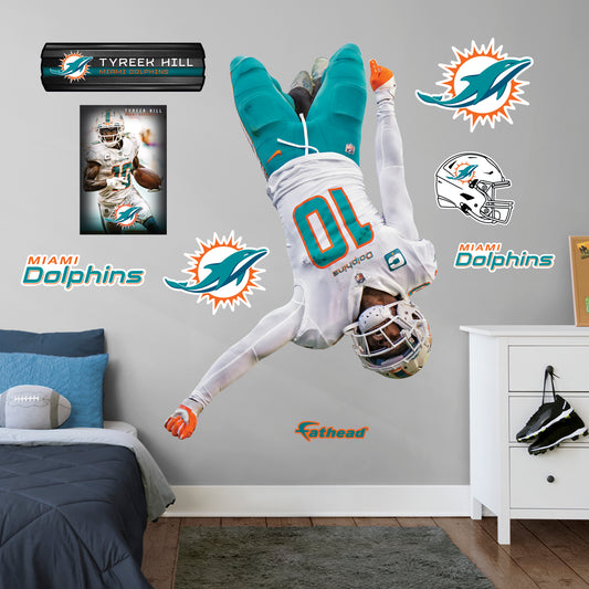 Miami Dolphins: Tua Tagovailoa - NFL Removable Wall Adhesive Wall Decal Giant Athlete +2 Wall Decals 31W x 51H