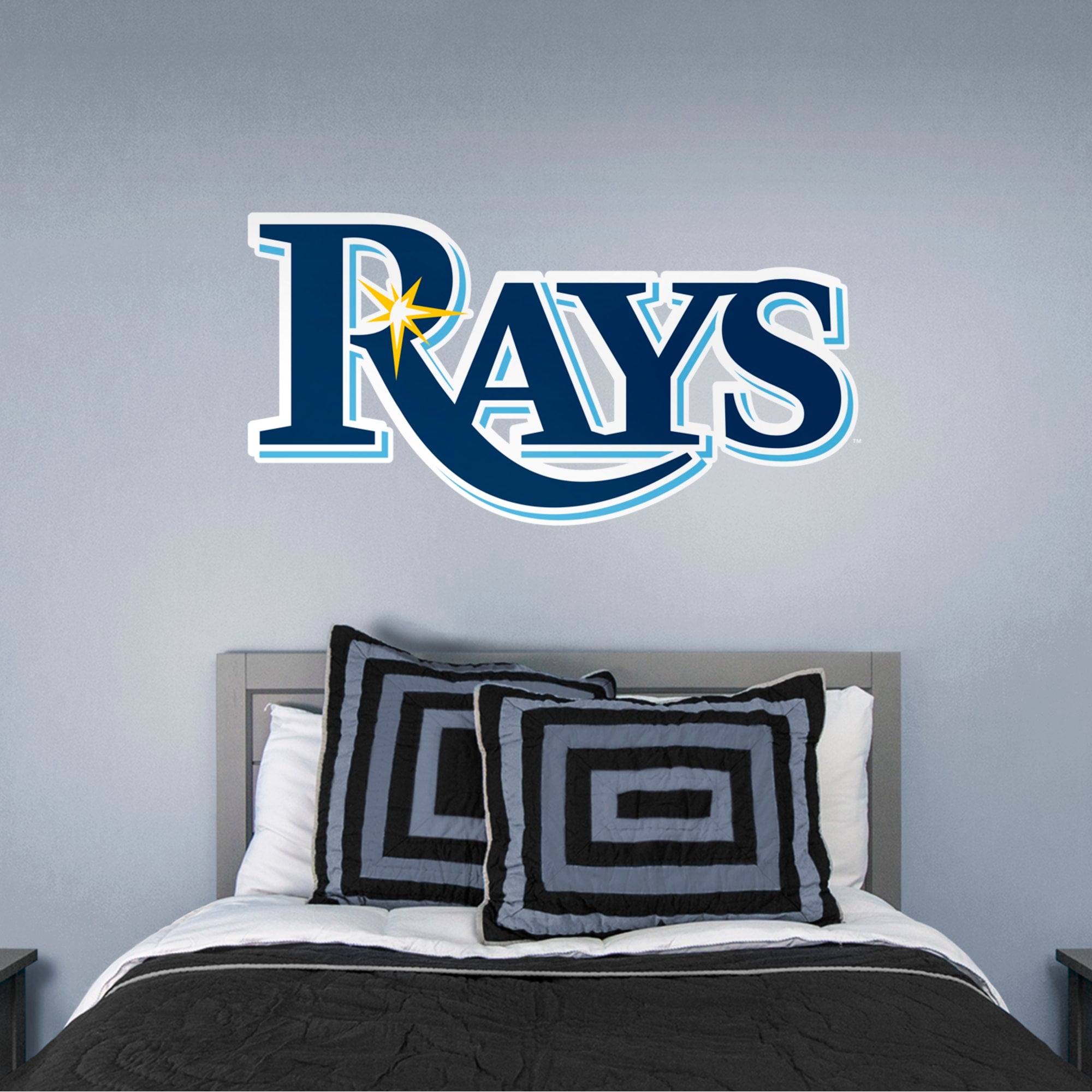 Tampa Bay Rays: Logo - Officially Licensed MLB Removable Wall Decal Giant Logo (51"W x 26"H) by Fathead | Vinyl