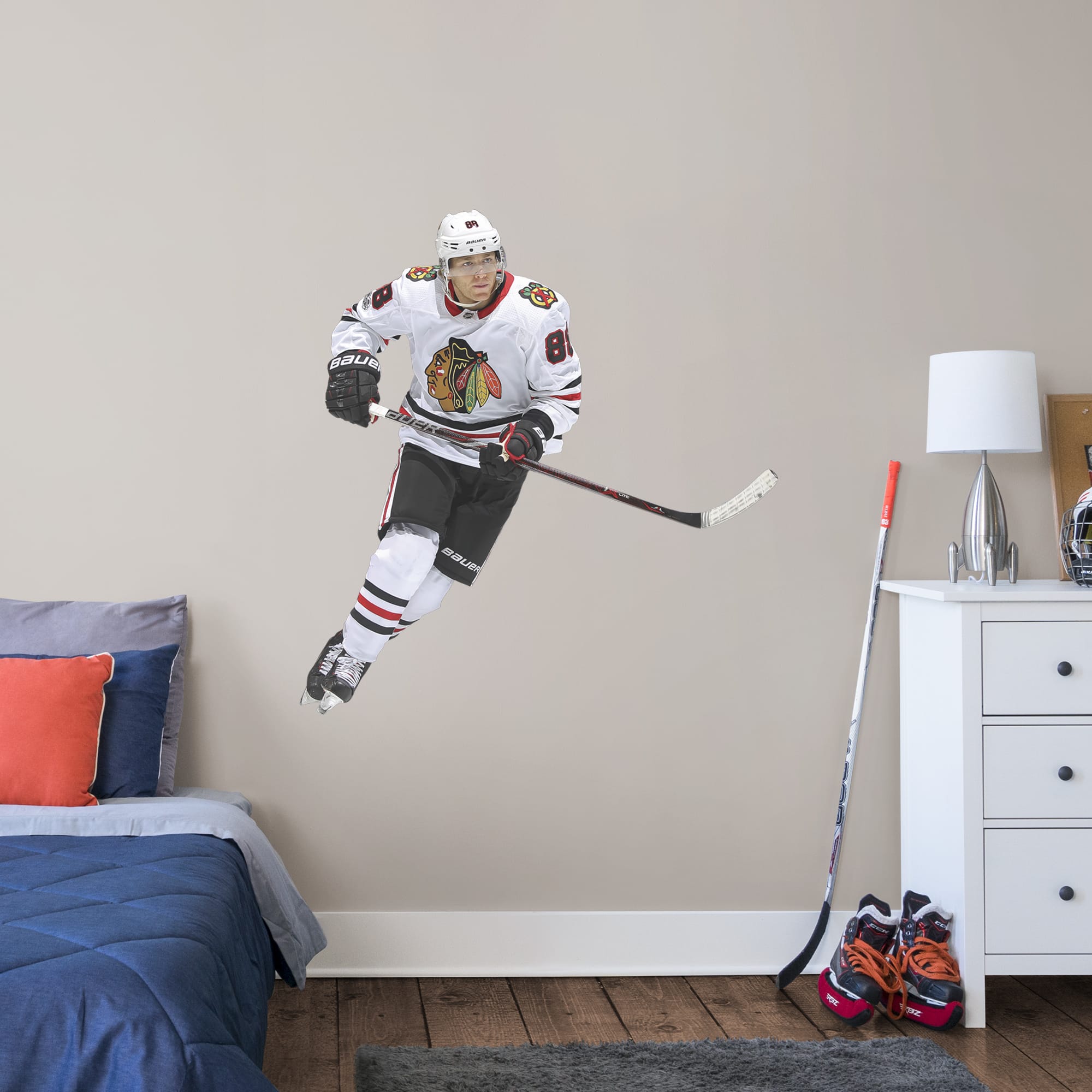 Patrick Kane for Chicago Blackhawks - Officially Licensed NHL Removable Wall Decal Giant Athlete + 2 Decals (52"W x 47"H) by Fat