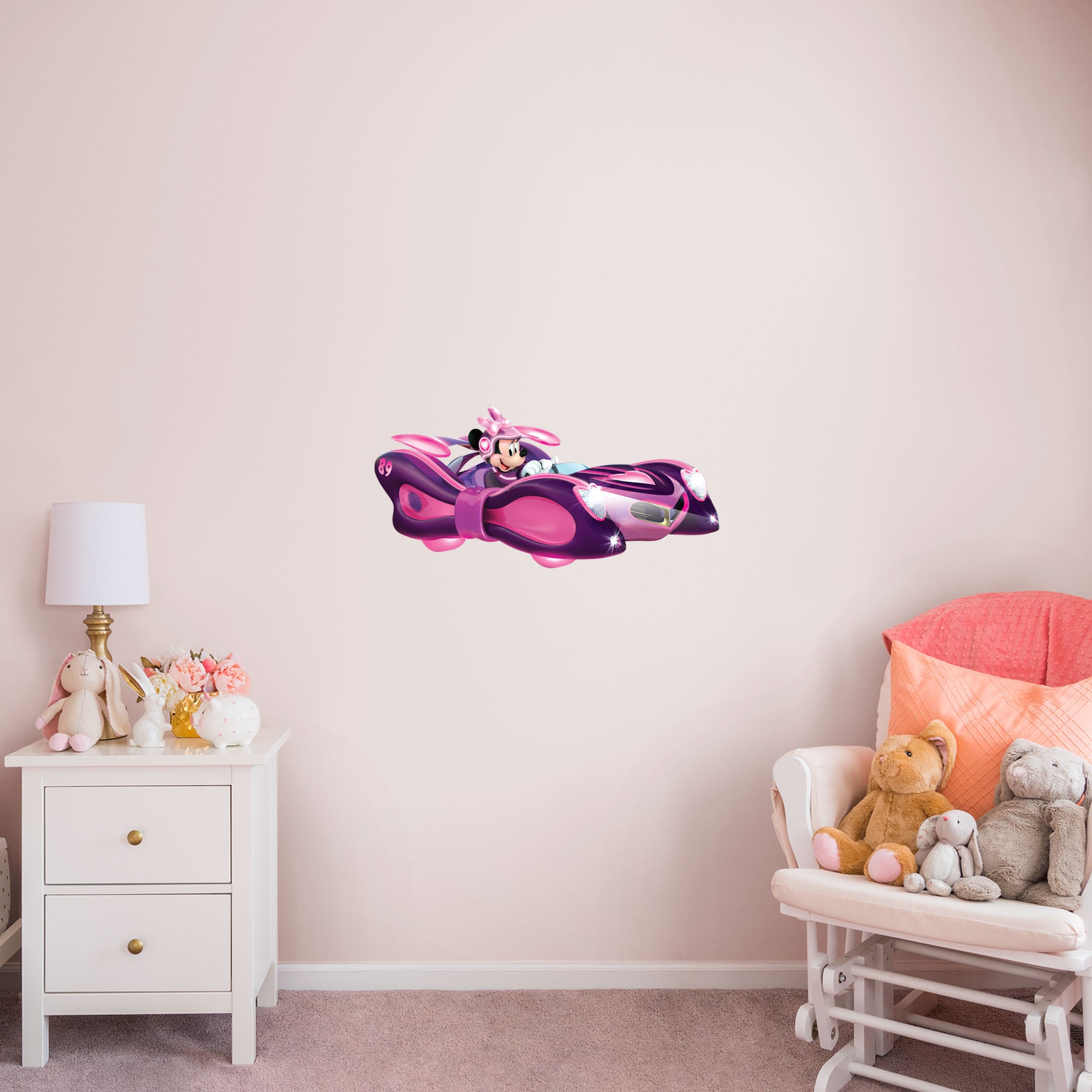Mickey and the Roadster Racers: Minnie Mouse Racecar - Officially Licensed Disney Removable Wall Decal XL by Fathead | Vinyl