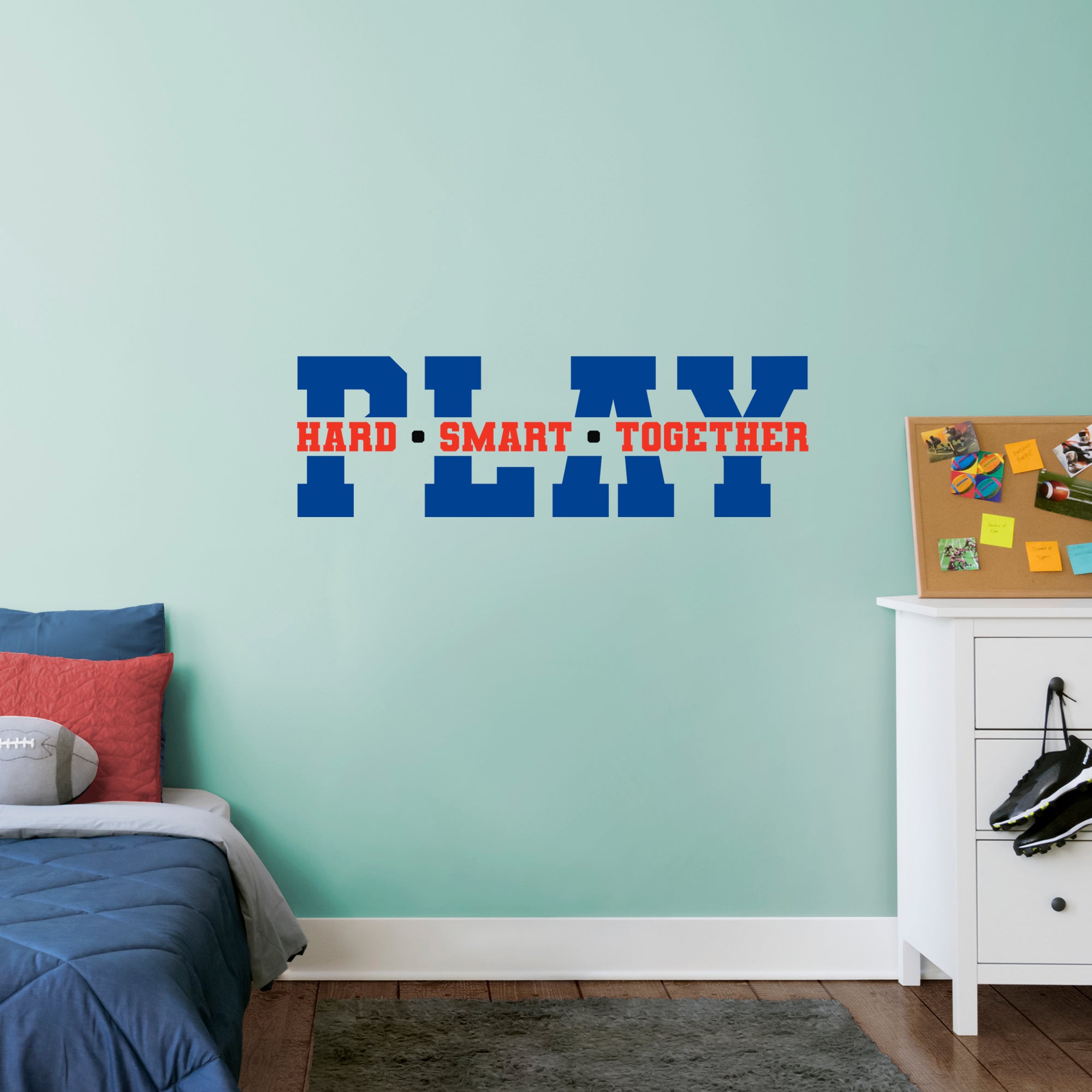 Pre-mask Play Smart Play Together - Removable Wall Decal Giant Transfer Decal (50"W x 15"H) by Fathead | Vinyl